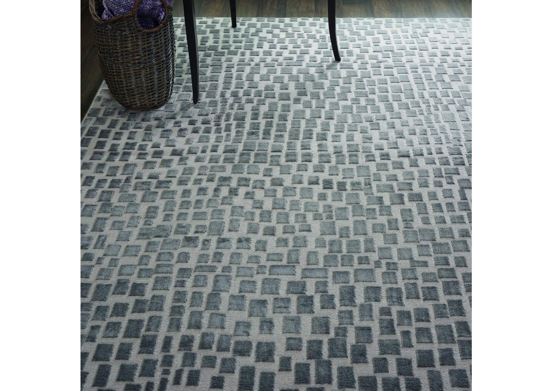 Nourison Urban Chic URC03 Grey 5'x8' Mid-century Area Rug,Nourison