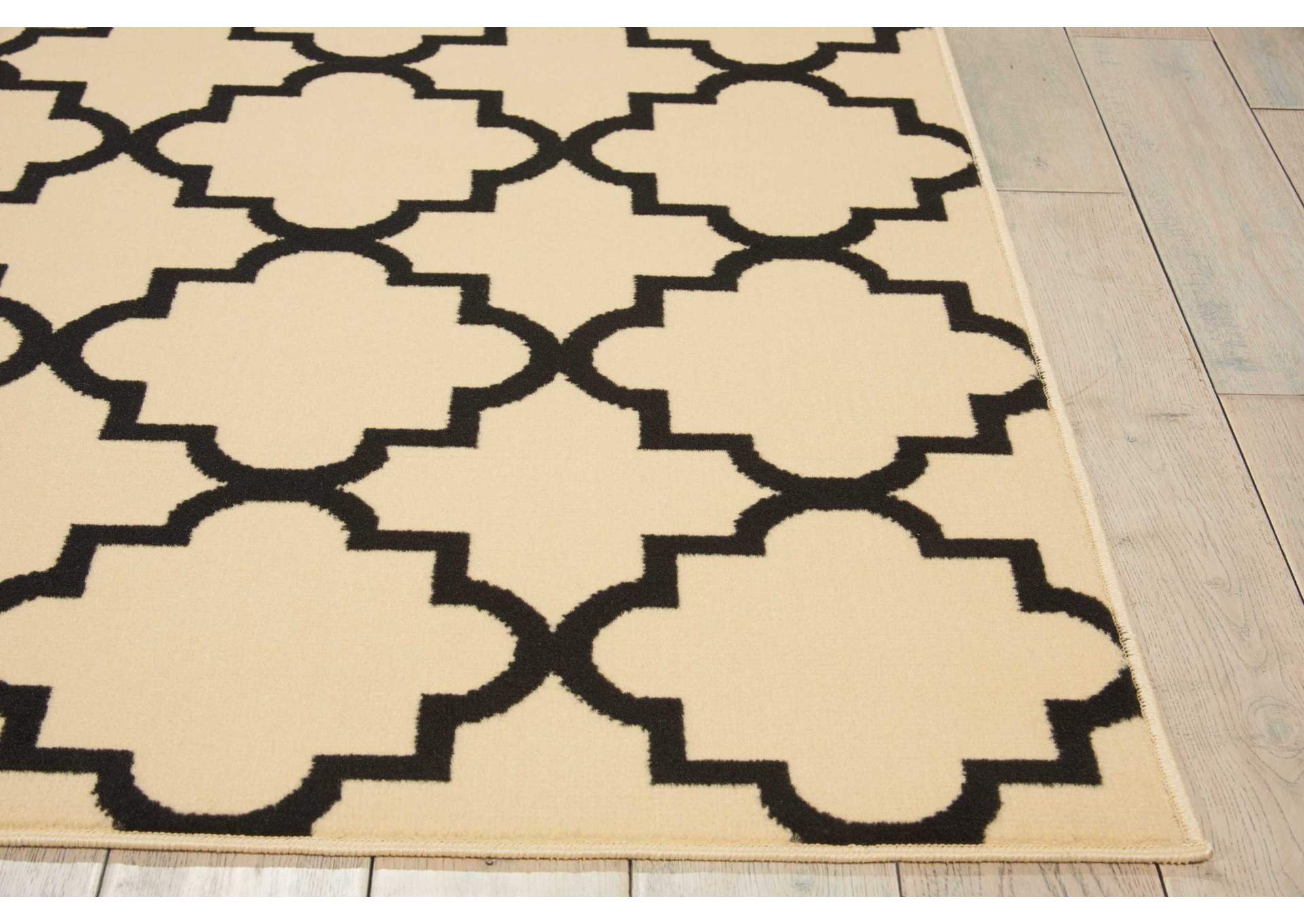 Nourison Grafix GRF08 Black and White 5'x7' Area Rug,Nourison