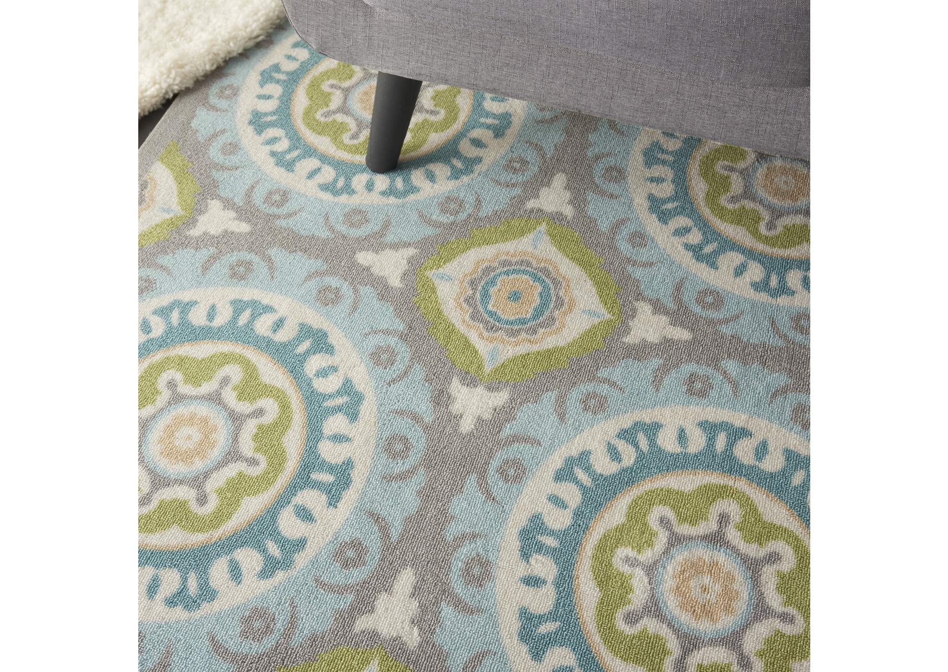 Waverly Sun N Shade SND16 Green 5'x8' Area Rug,Nourison