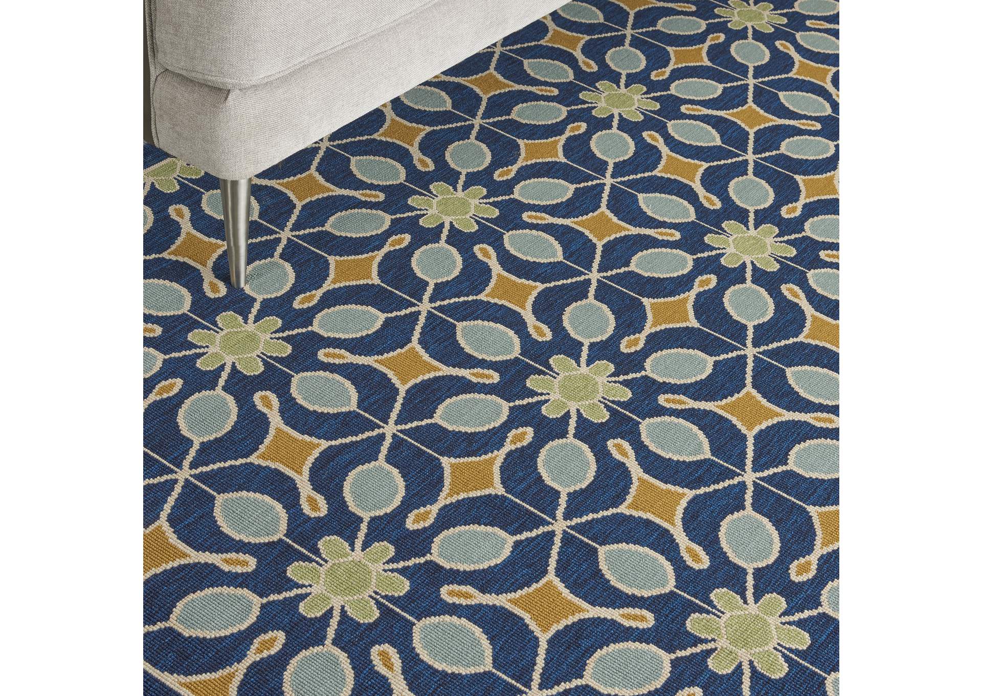 Nourison Caribbean CRB07 Navy Blue 7'x10' Large Rug,Nourison