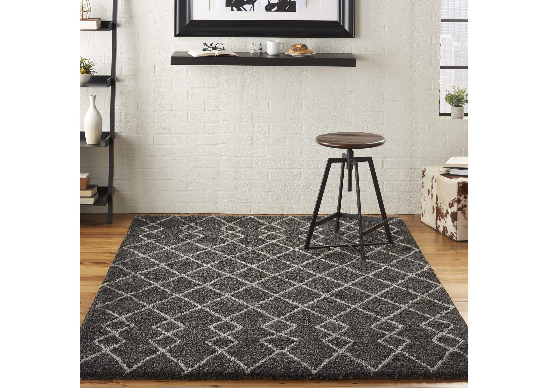 Nourison Martil MAT01 Charcoal 5'x7' Moroccan Area Rug,Nourison