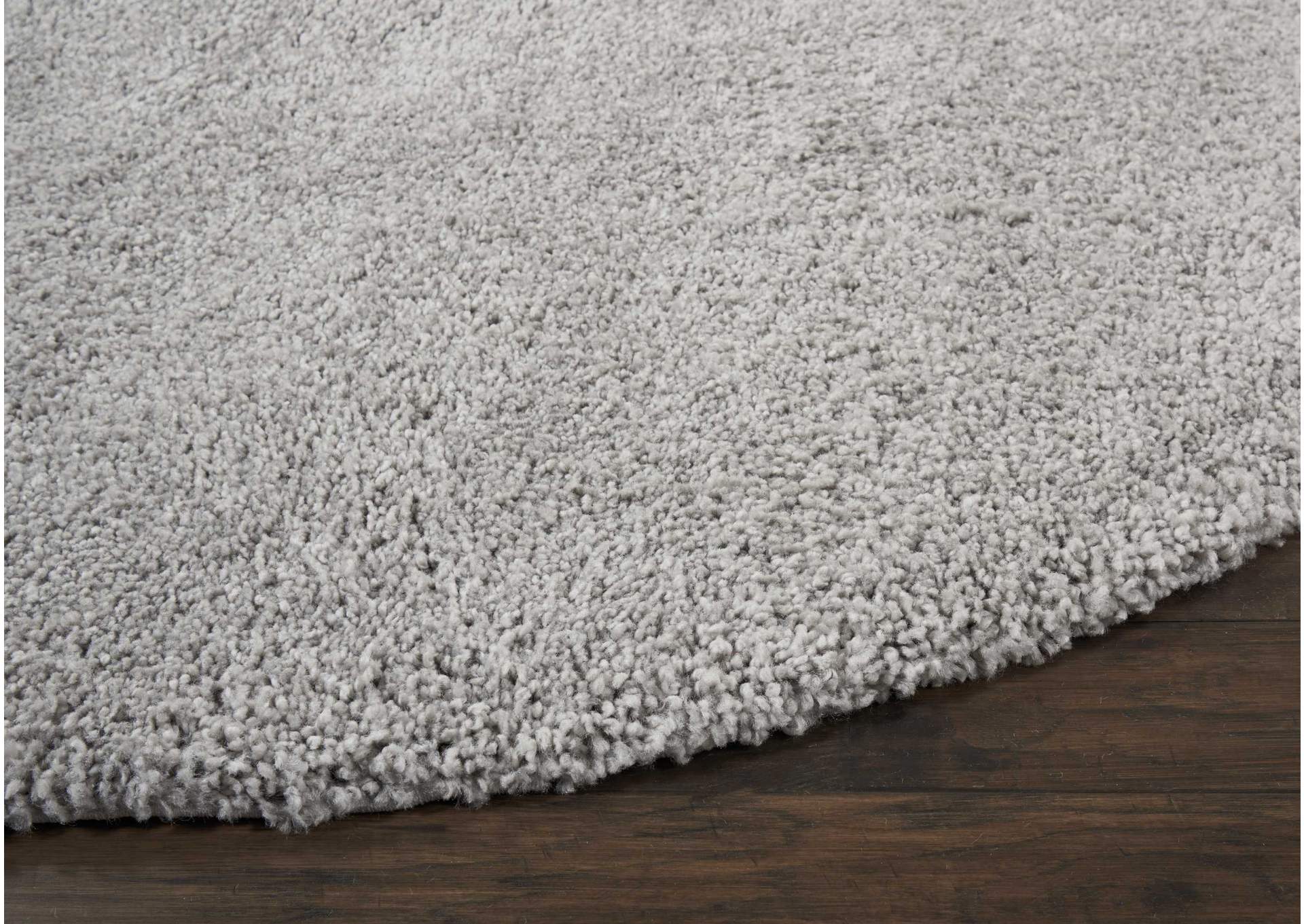 Nourison Malibu Shag MSG01 Grey 7' Round Rug,Nourison