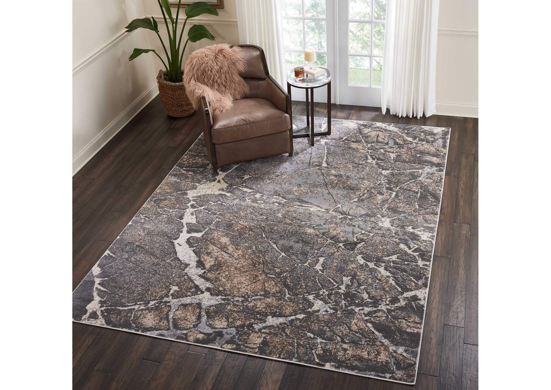 kathy ireland Home Heritage KI351 Grey 8'x11' Oversized Rug,Nourison
