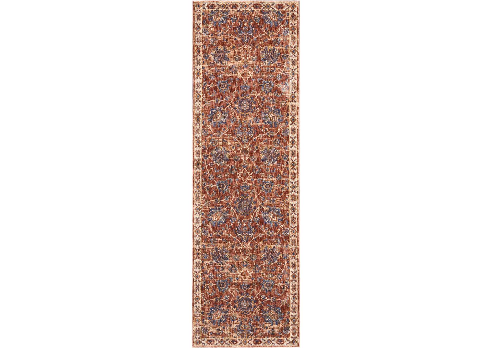Nourison Lagos LAG02 Red 8' Runner Hallway Rug,Nourison