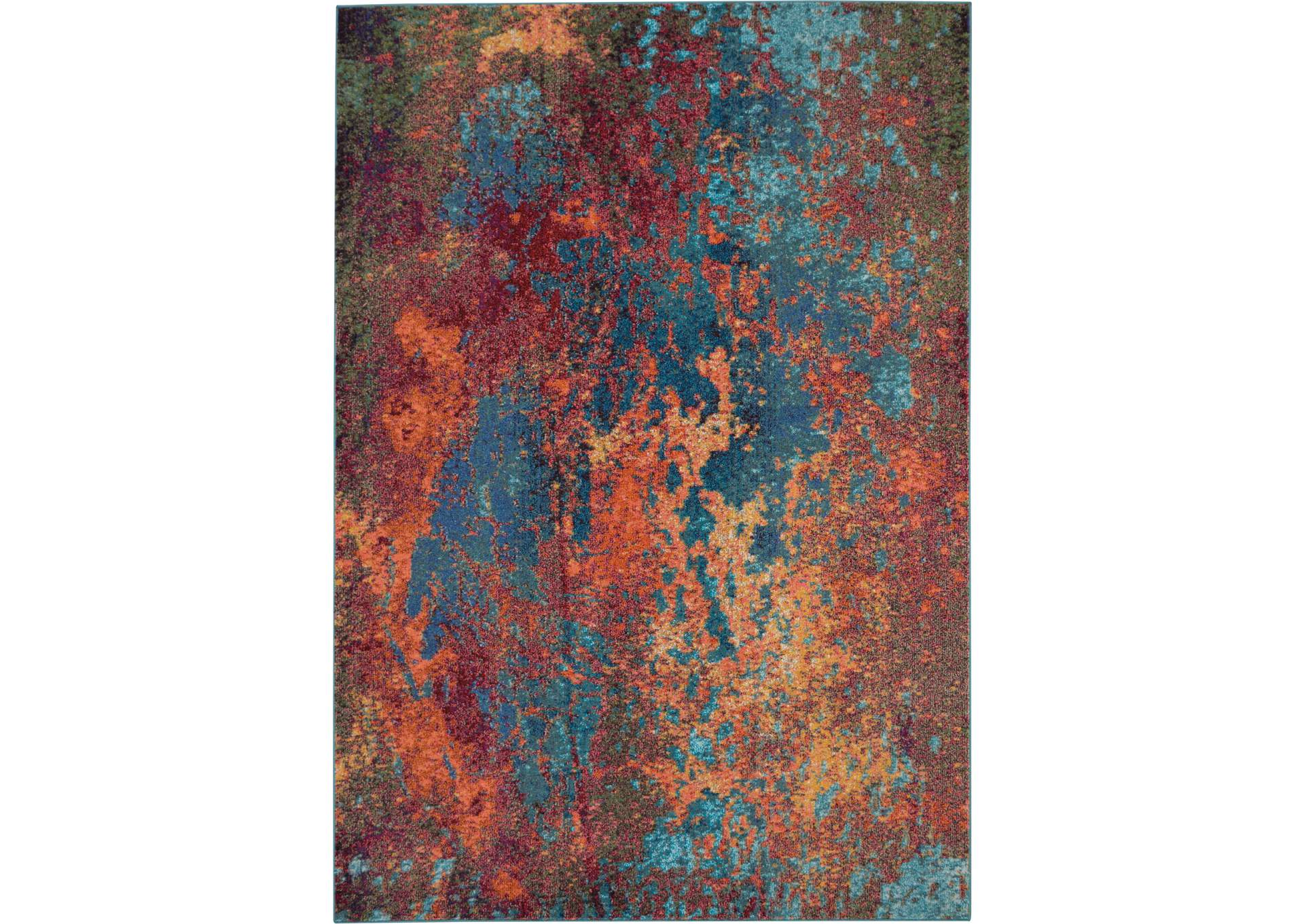Nourison Celestial CES08 Blue and Red 8'x11' Oversized Rug,Nourison