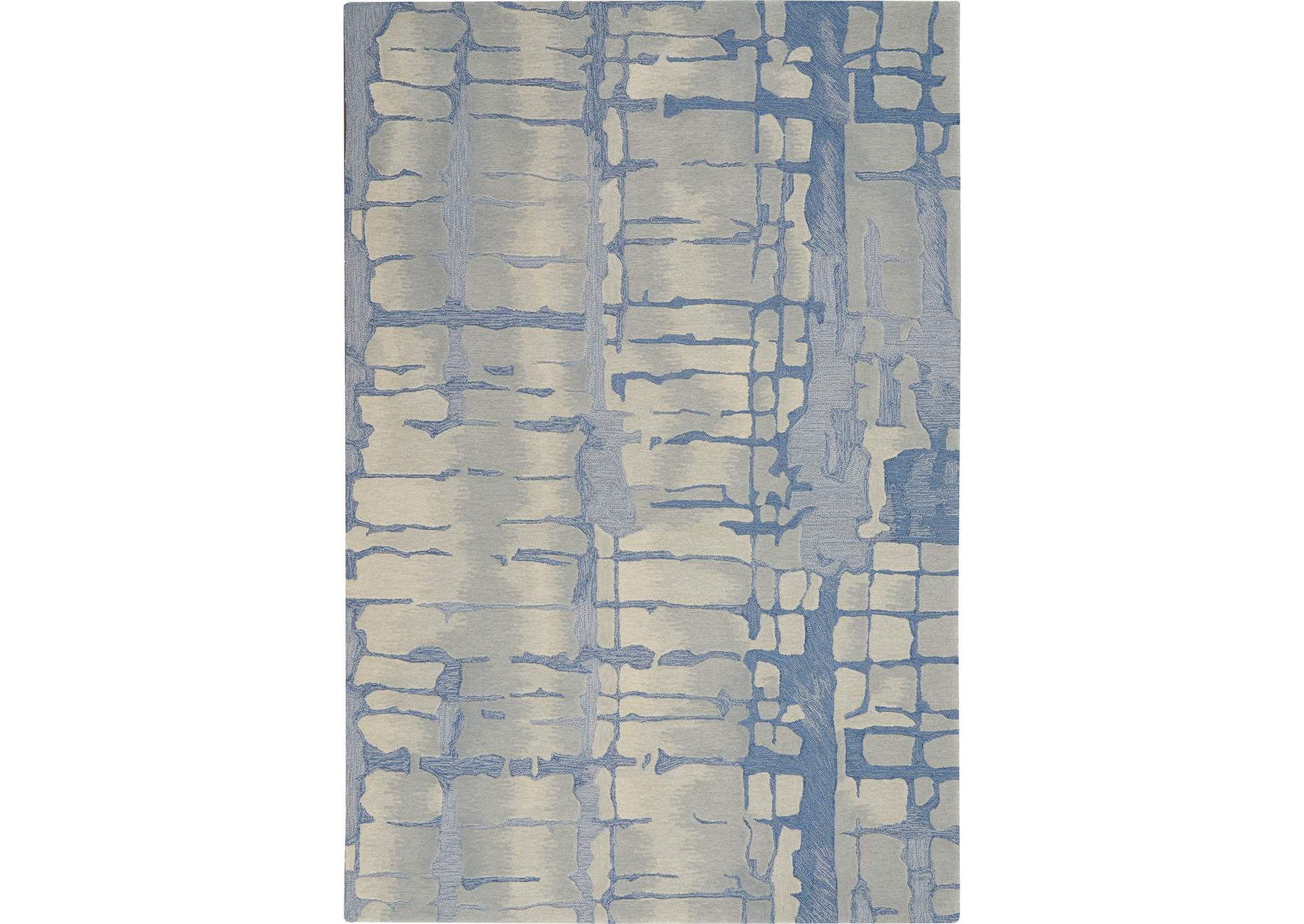 Nourison Symmetry SMM04 Blue and Grey 4'x6' Area Rug,Nourison