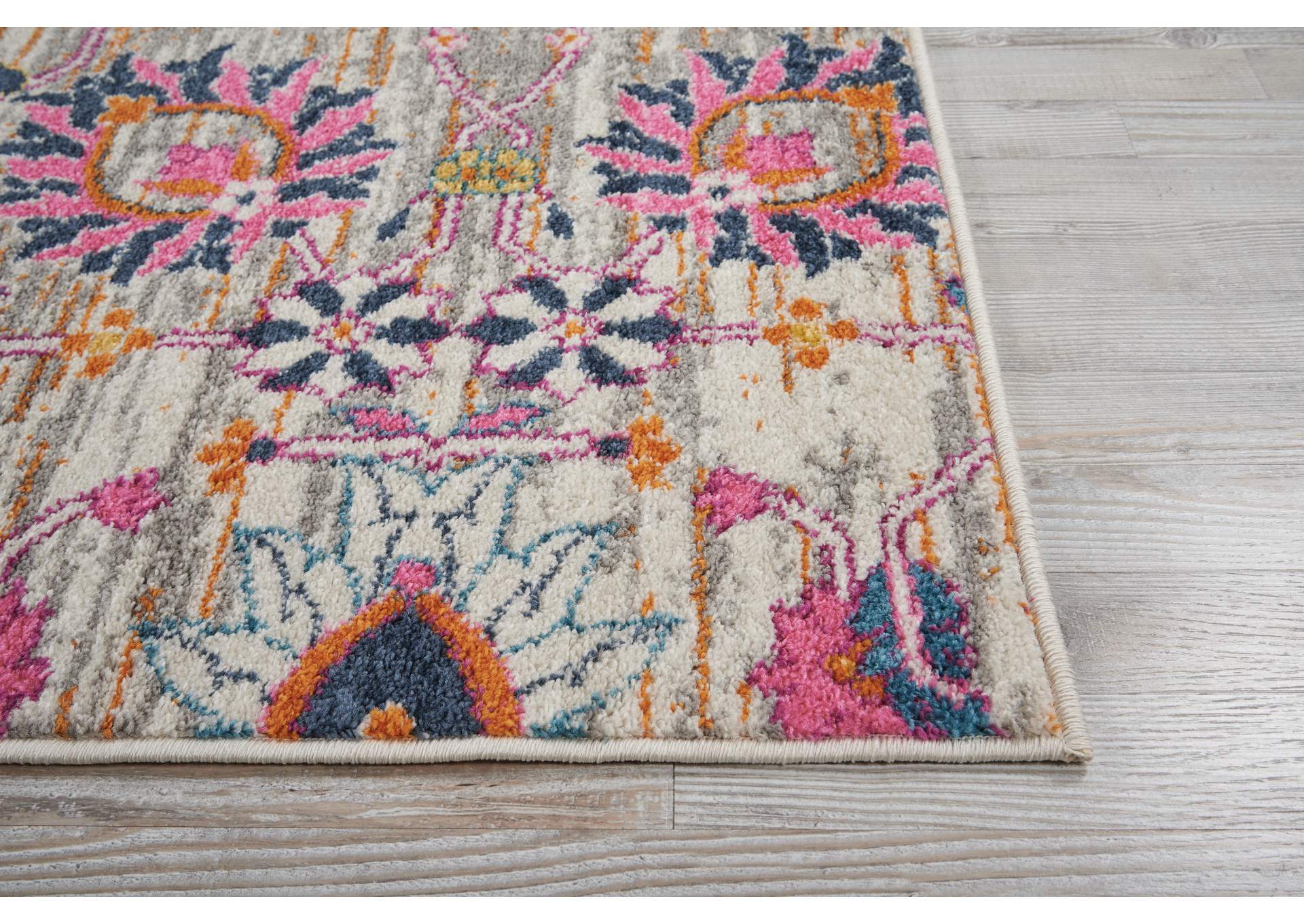 Nourison Passion PSN01 Pink and Grey 9'x12' Large Rug,Nourison