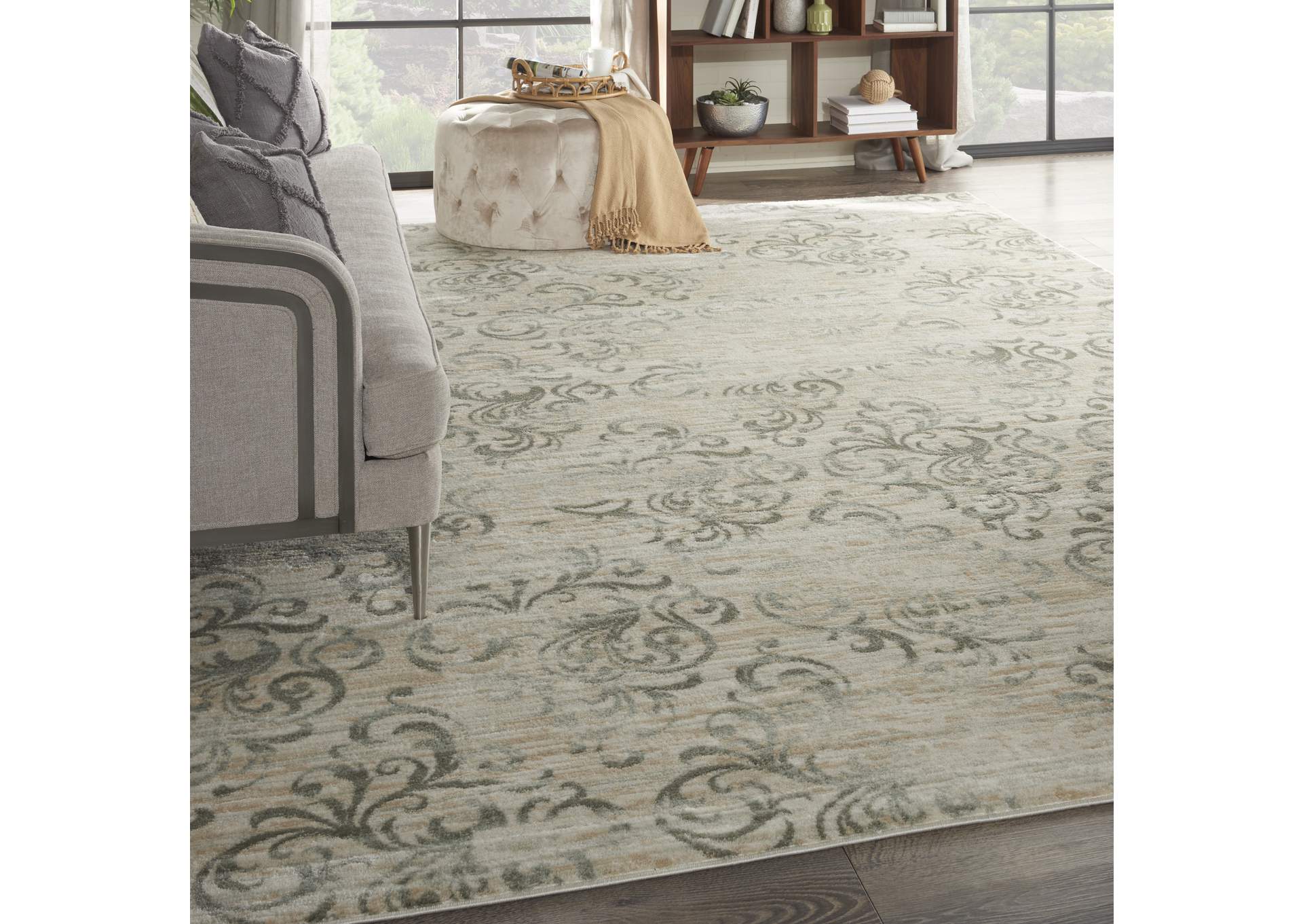 Nourison Euphoria EUP01 White and Beige 9'x12' Oversized Rug,Nourison