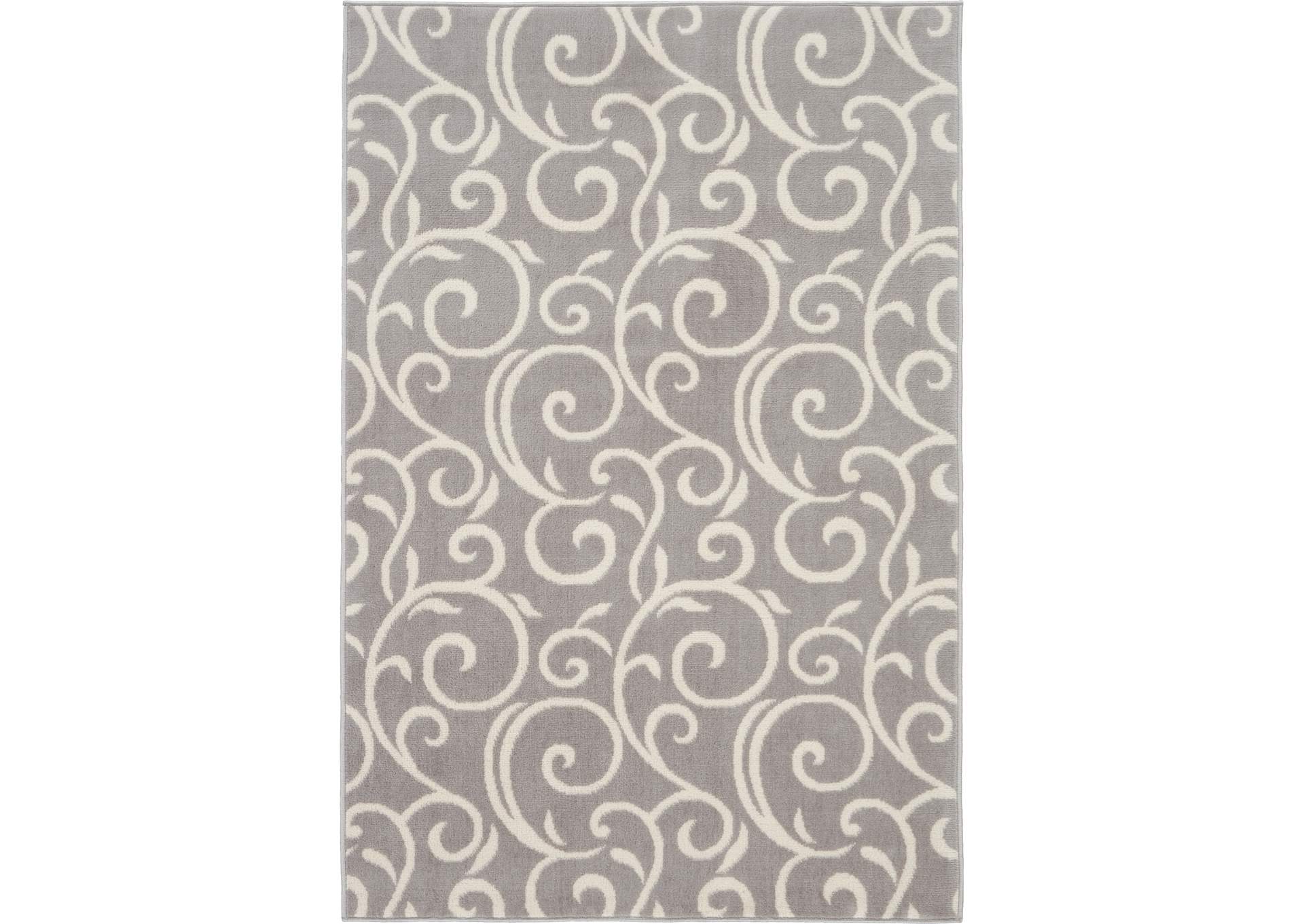 Nourison Grafix GRF19 Grey 3'x5' Area Rug,Nourison