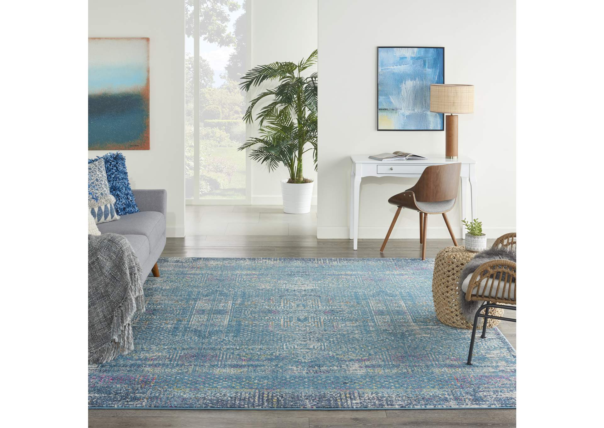 Nourison Passion 7'x10' Blue Area Rug,Nourison