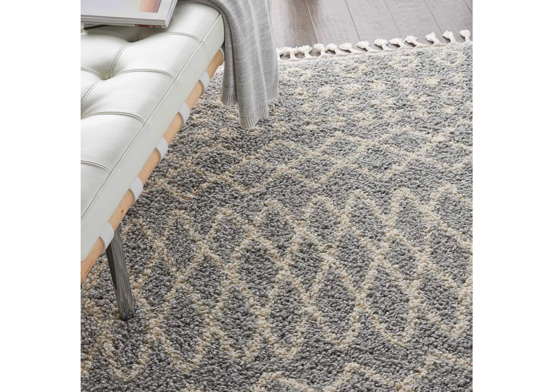 Nourison Moroccan Shag MRS02 Jute 5'x8' Plush Area Rug,Nourison