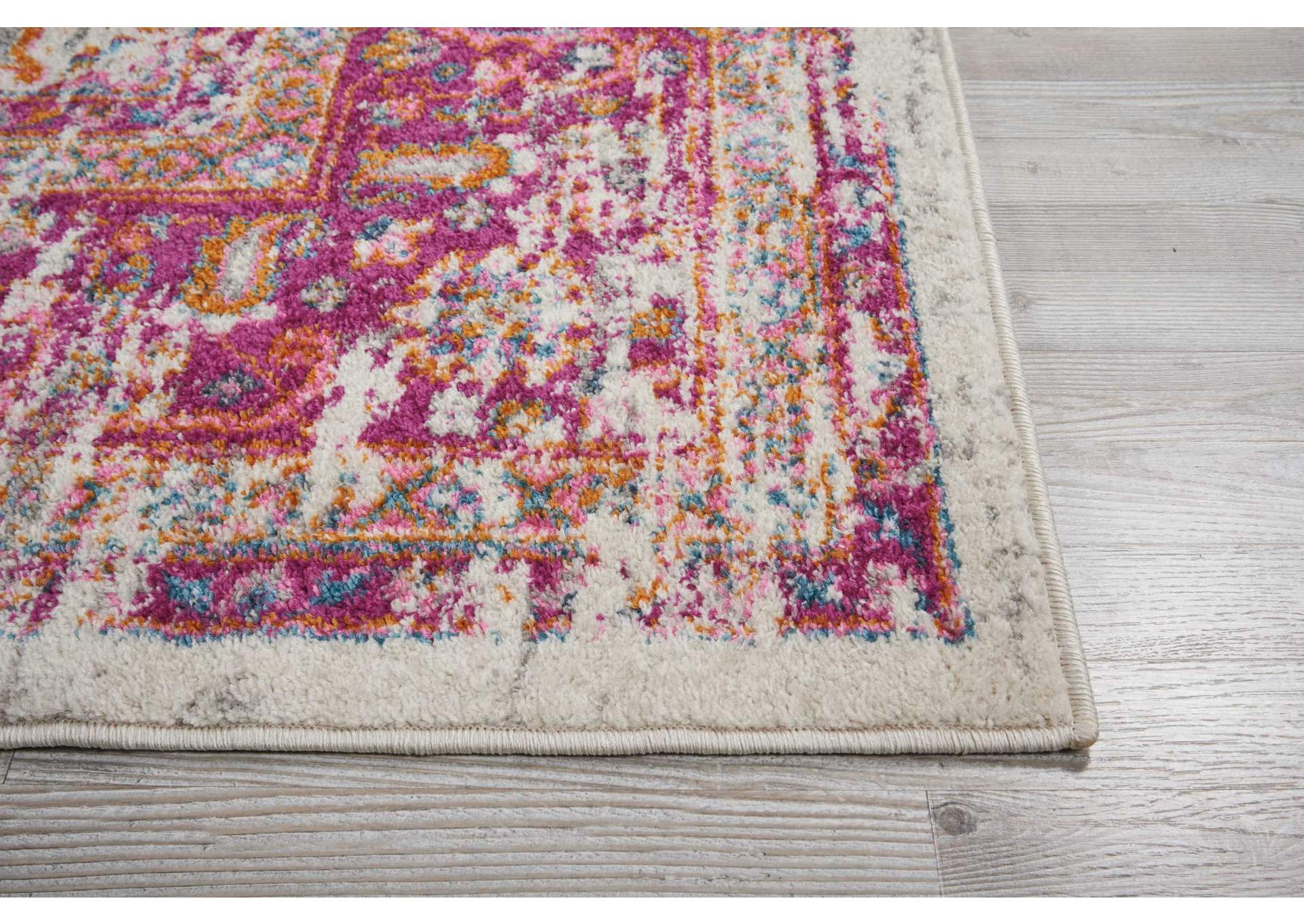 Nourison Passion PSN03 Pink and White 8'x10' Large Rug,Nourison