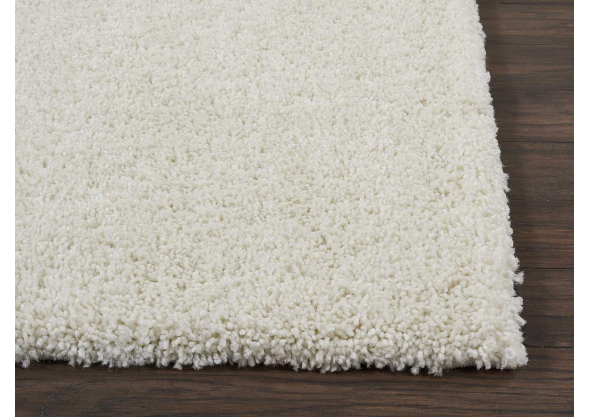 Nourison Malibu Shag MSG01 White 8' Runner Hallway Rug,Nourison