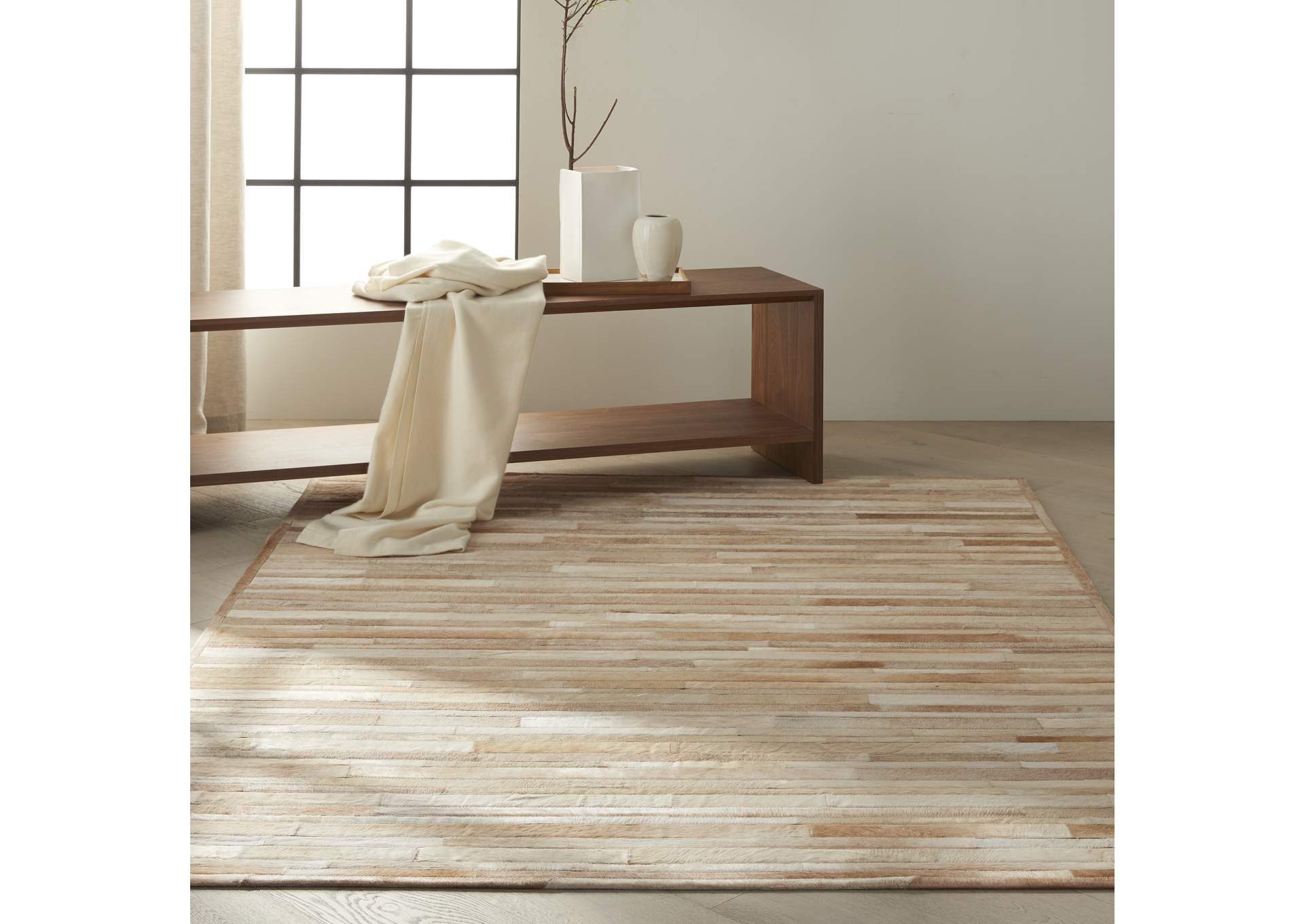 Calvin Klein Home Prairie PRA1 Black 6'x8' Area Rug,Nourison