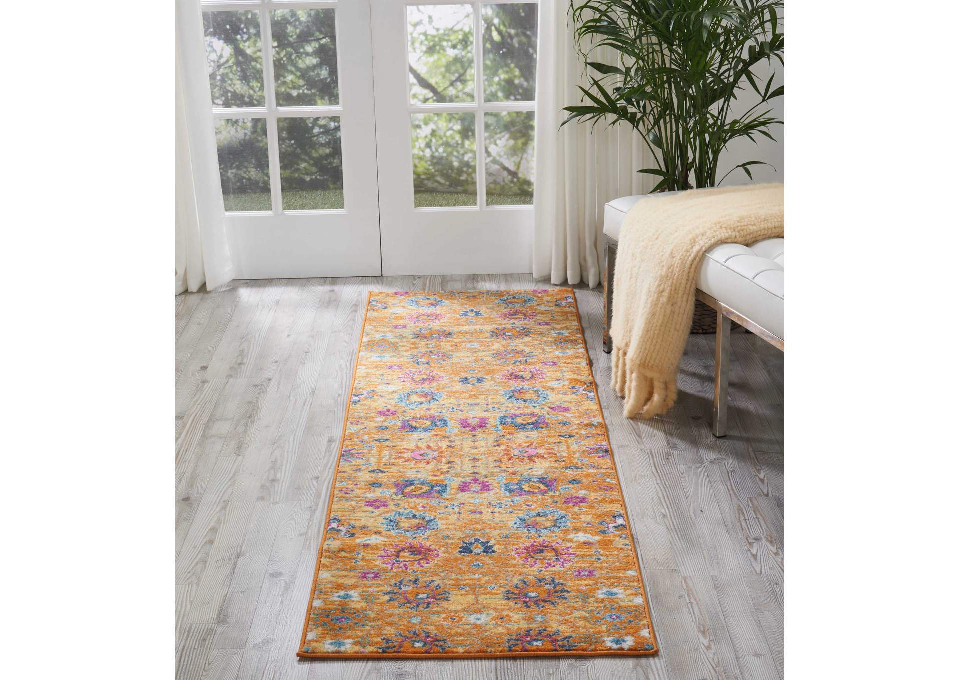 Nourison Passion PSN01 Orange 8' Runner Hallway Rug,Nourison