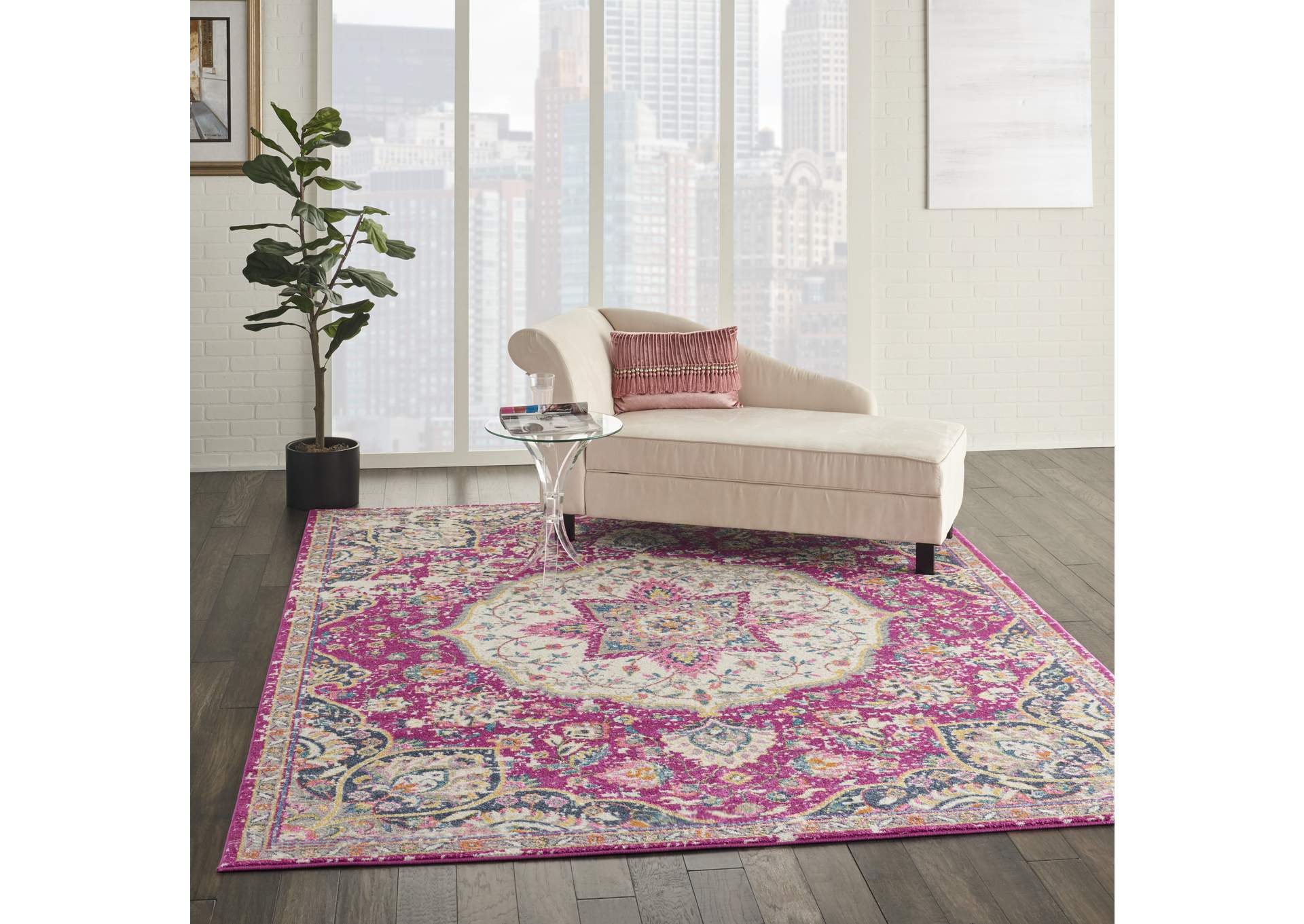 Nourison Passion Bohemian Pink Colored Area Rug,Nourison