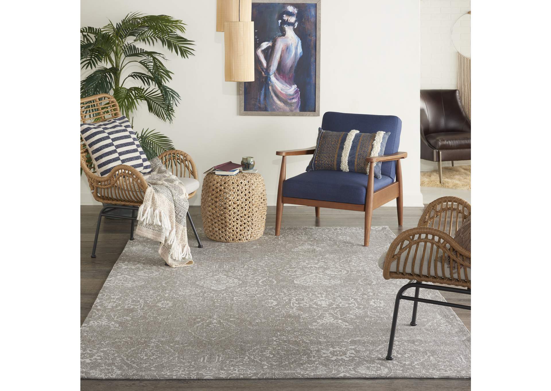 Nourison Damask 6' x 9' Area Rug,Nourison