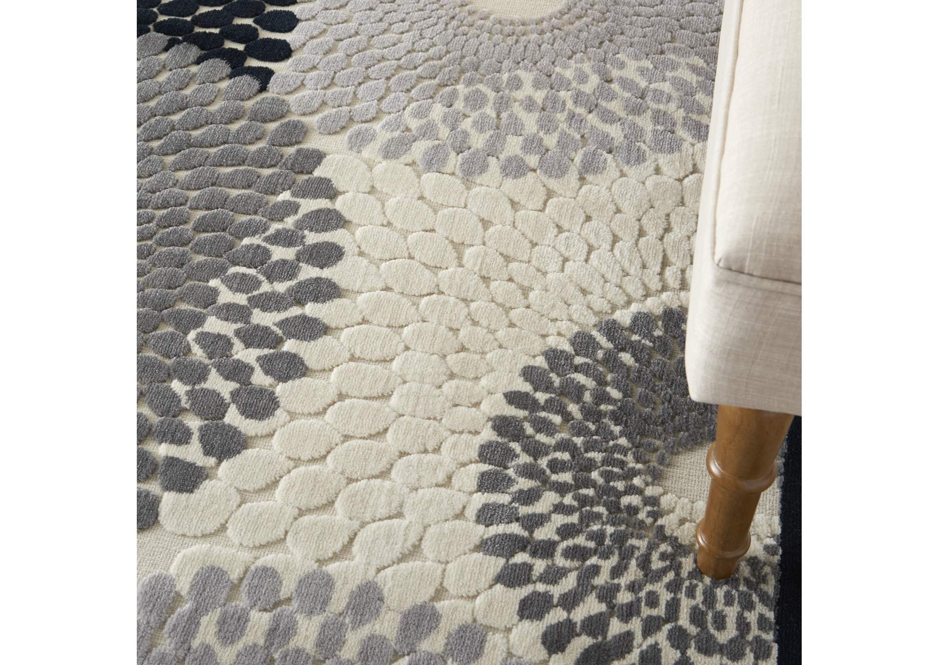 Nourison Graphic Illusions GIL04 Grey 5'x8' Area Rug,Nourison