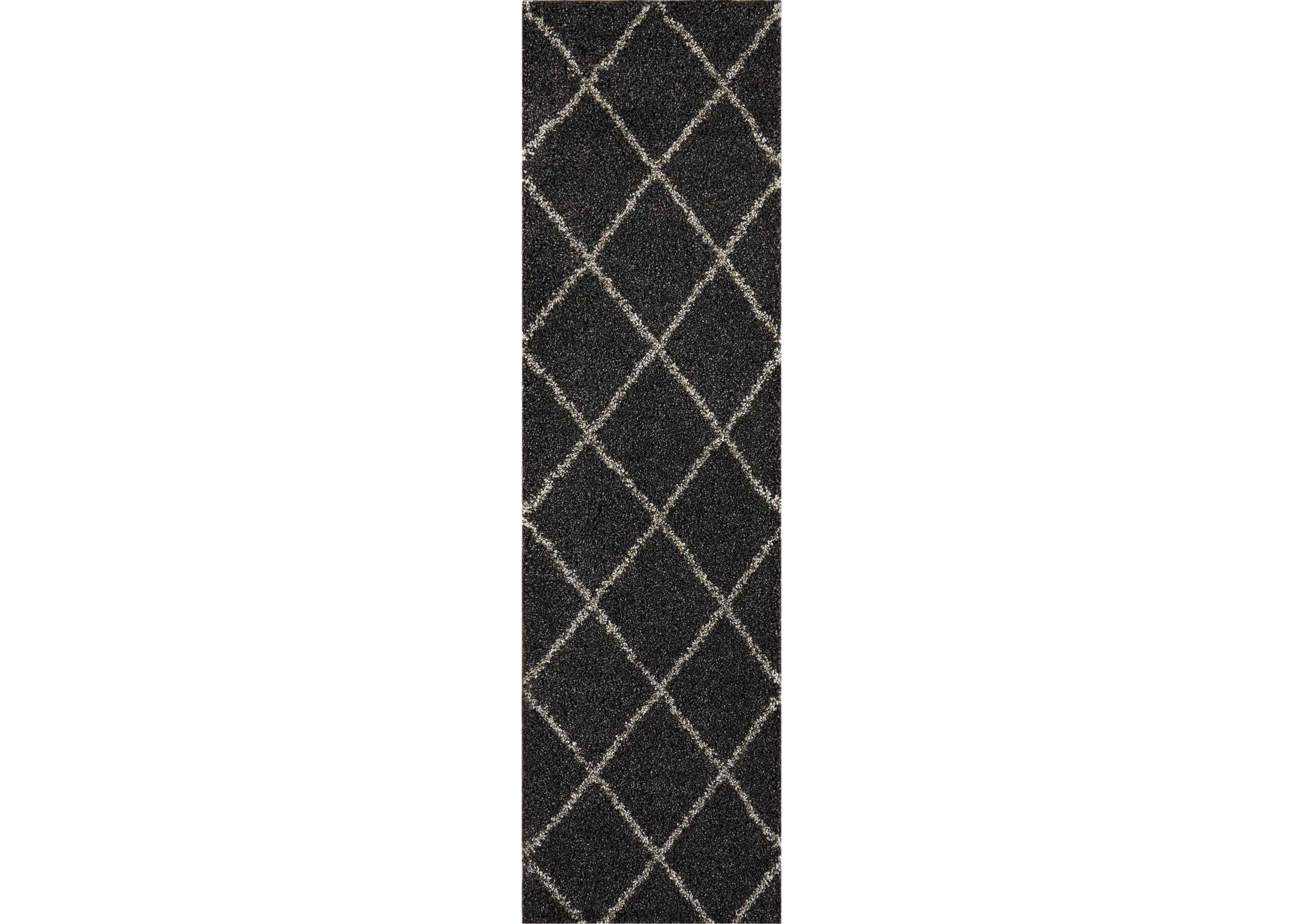 Nourison Brisbane BRI03 Black 8' Runner Hallway Rug,Nourison