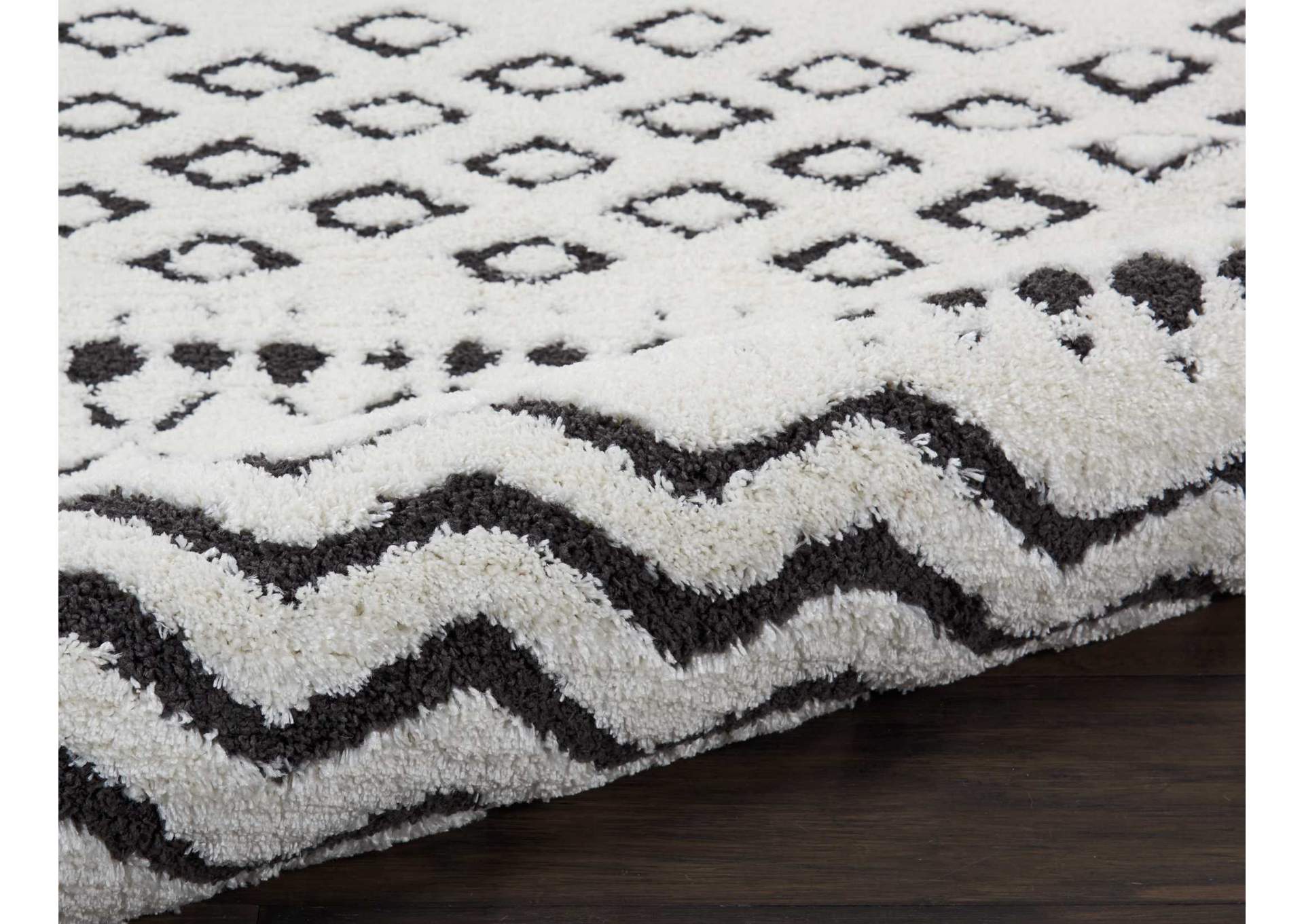 Nourison Kamala DS501 White and Blue 8' Runner Hallway Rug,Nourison