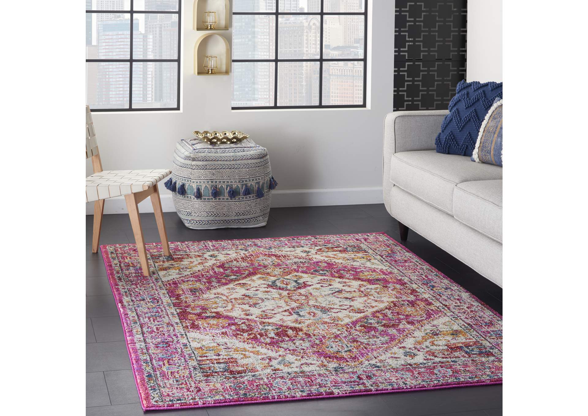 Nourison Passion 4' x 6' Ivory and Pink Area Rug,Nourison