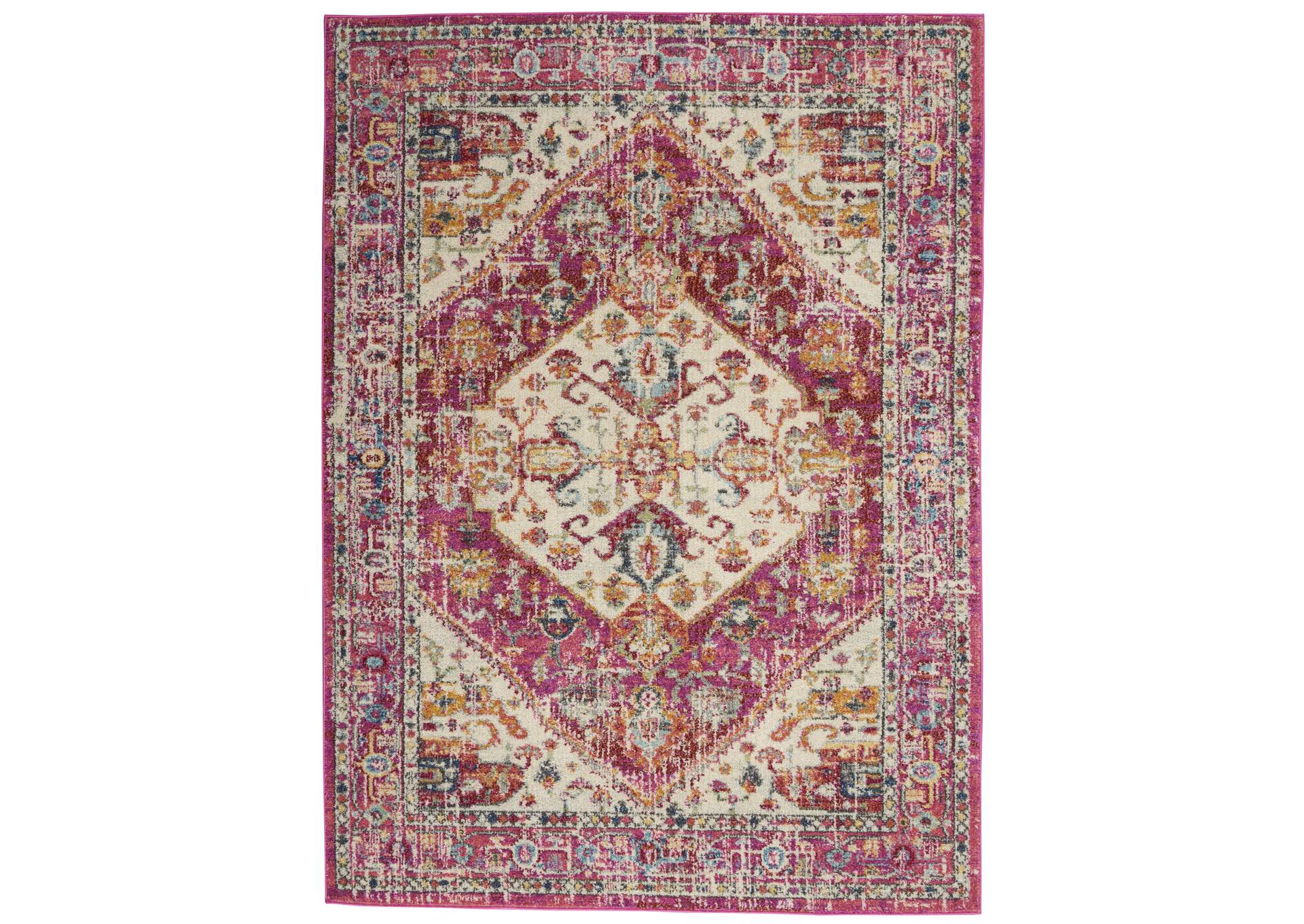 Nourison Passion 4' x 6' Ivory and Pink Area Rug,Nourison