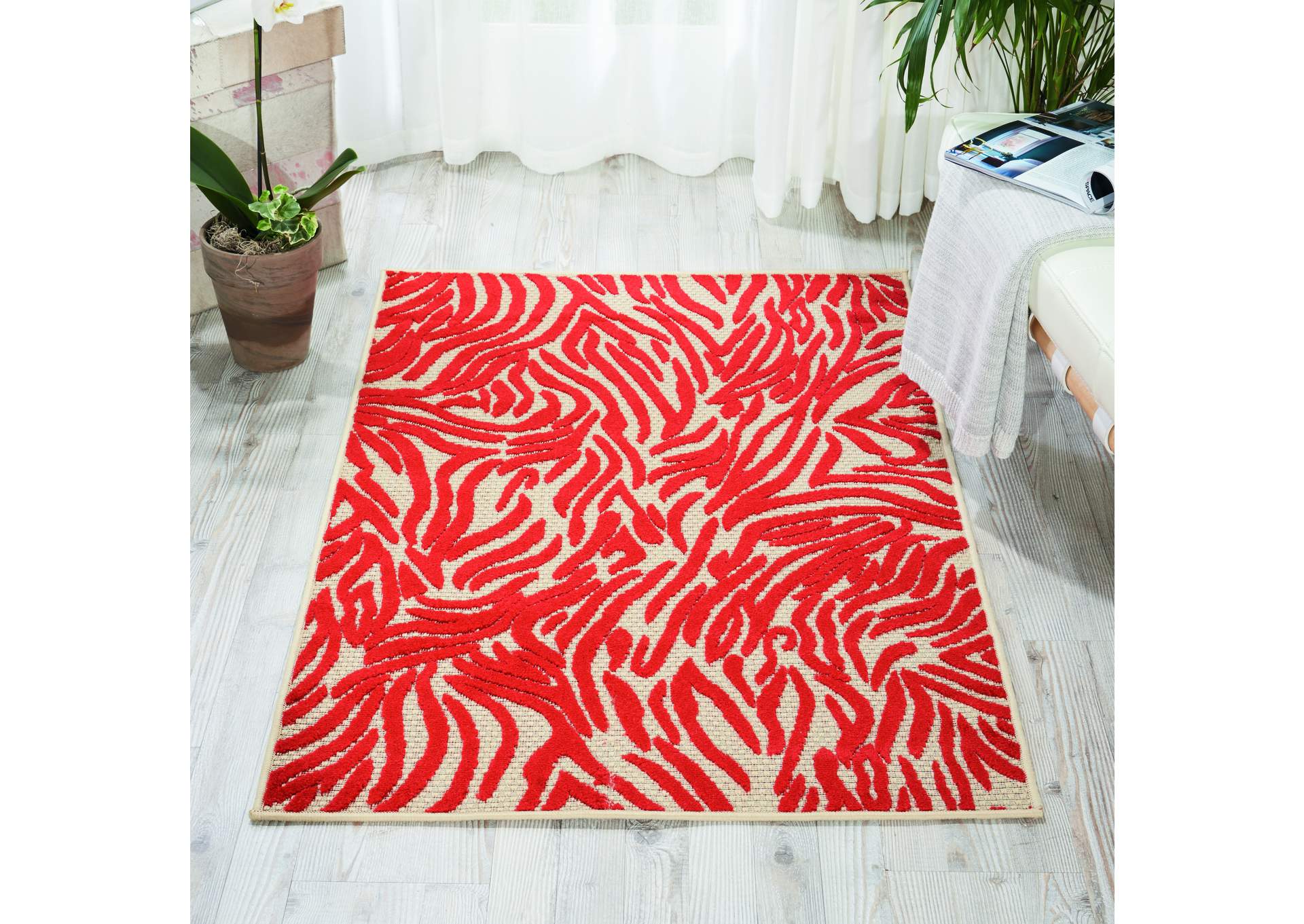 Nourison Aloha ALH04 Red 3'x4' Indoor-outdoor Area Rug,Nourison
