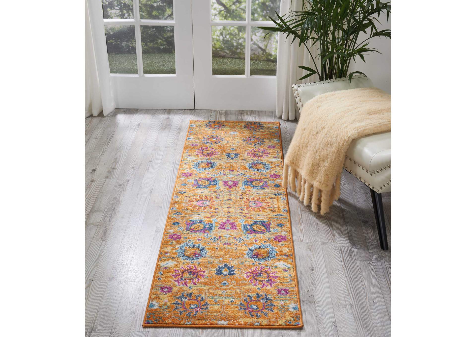 Nourison Passion PSN01 Orange 6' Runner Hallway Rug,Nourison