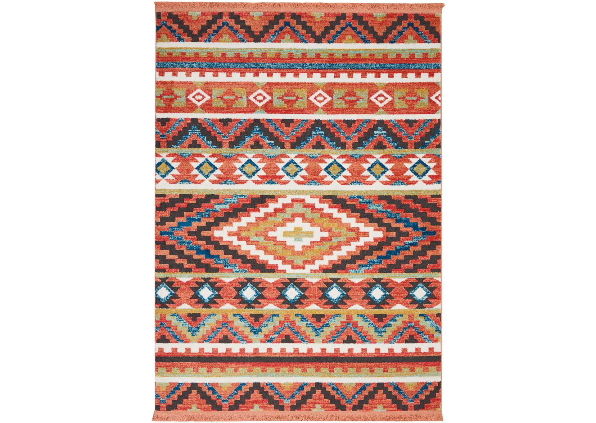 Nourison South Western NAV04 Orange Multicolor 4'x6' Area Rug,Nourison