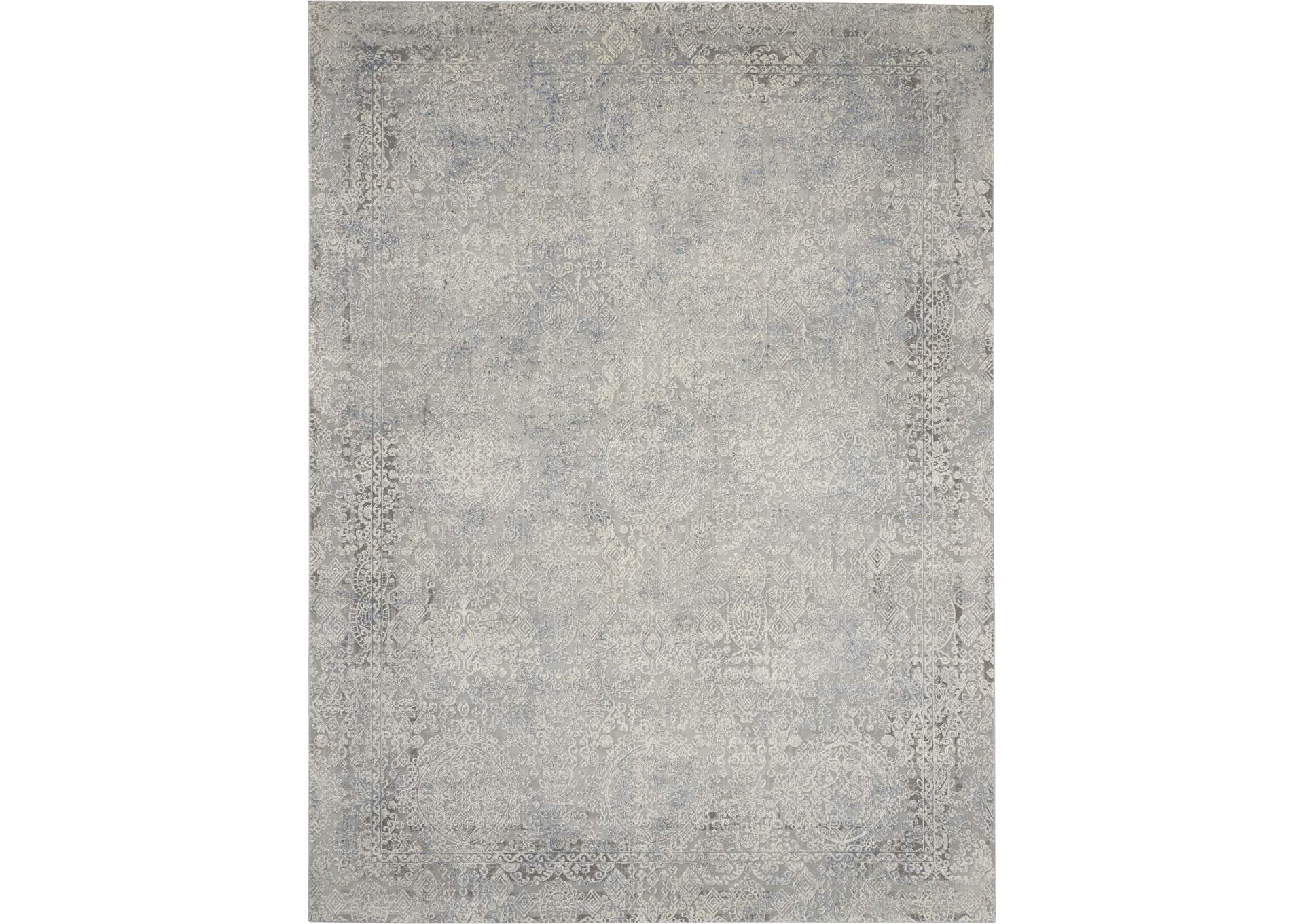 Nourison Rustic Textures RUS09 Ivory and Slate Blue 8'x11' Large Rug,Nourison