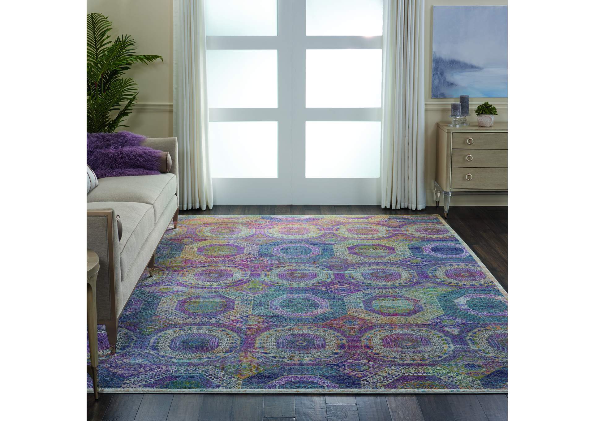 Nourison Ankara Global ANR05 Multicolor 8'x10' Large Low-pile Rug,Nourison