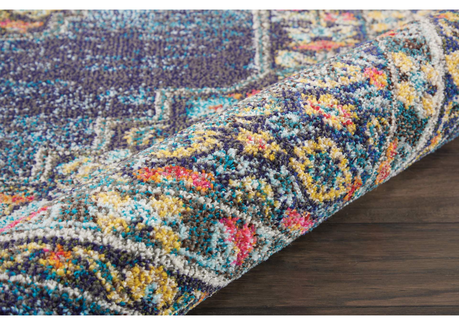 Nourison Passionate PST01 Dark Blue Multicolor 5'x7' Kashan Area Rug,Nourison