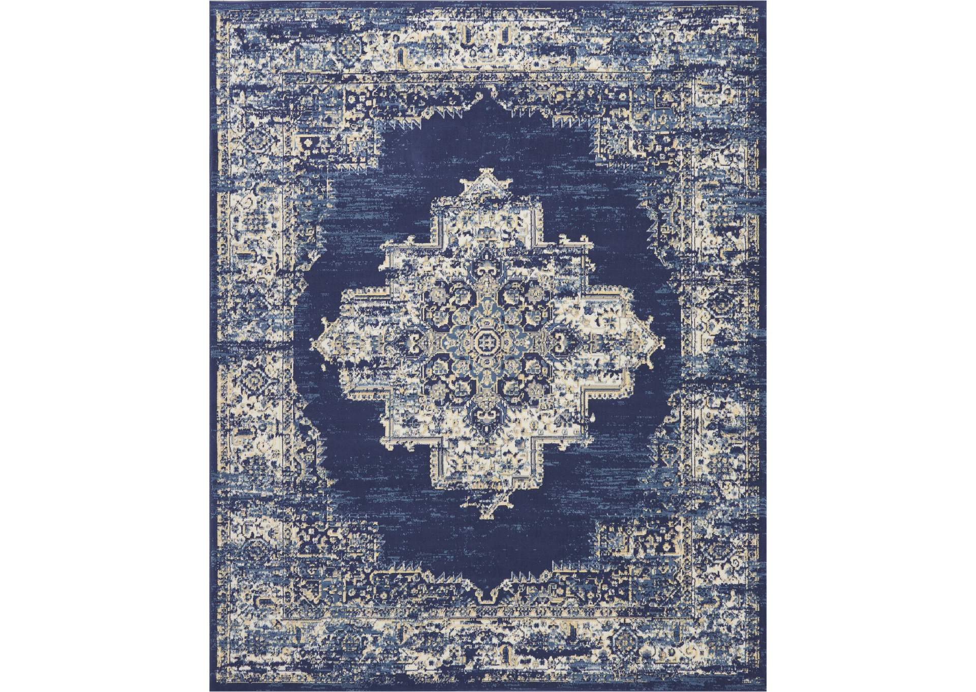 Nourison Grafix GRF14 Blue 8'x10' Large Rug,Nourison