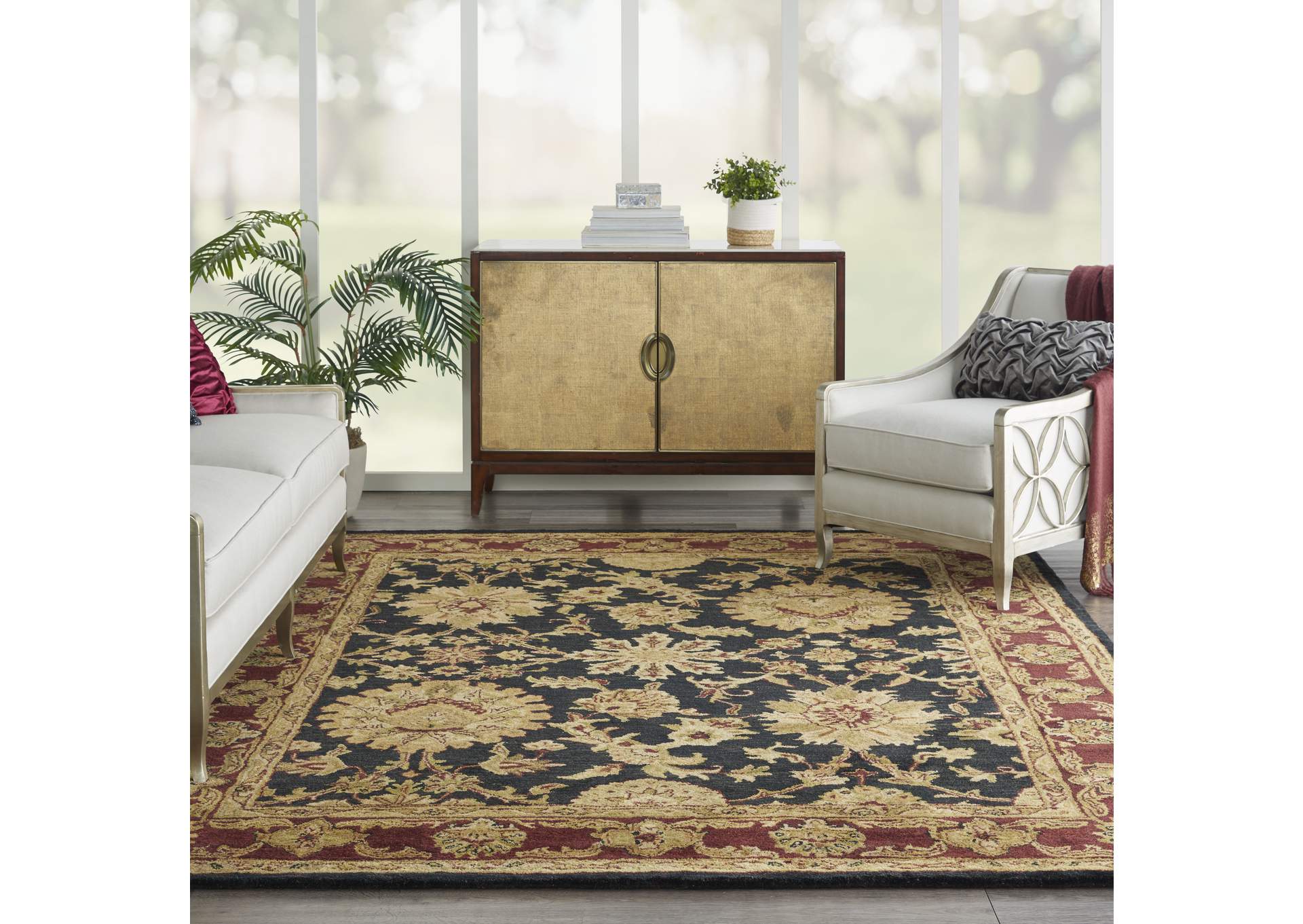 Nourison Jaipur JA18 Black Multicolor 8'x10' Rug,Nourison