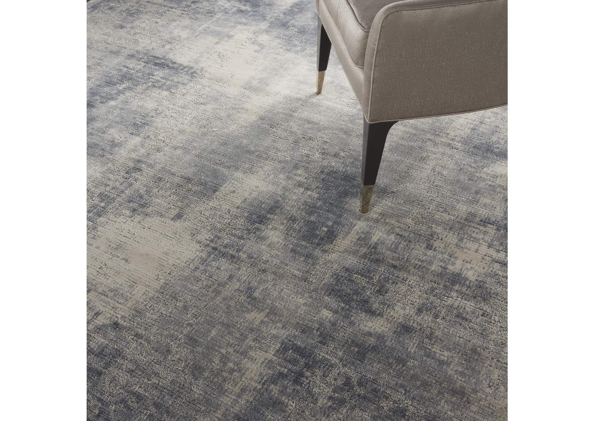 Nourison Rustic Textures RUS02 Slate Blue and Ivory 9'x13' Oversized Textured Rug,Nourison