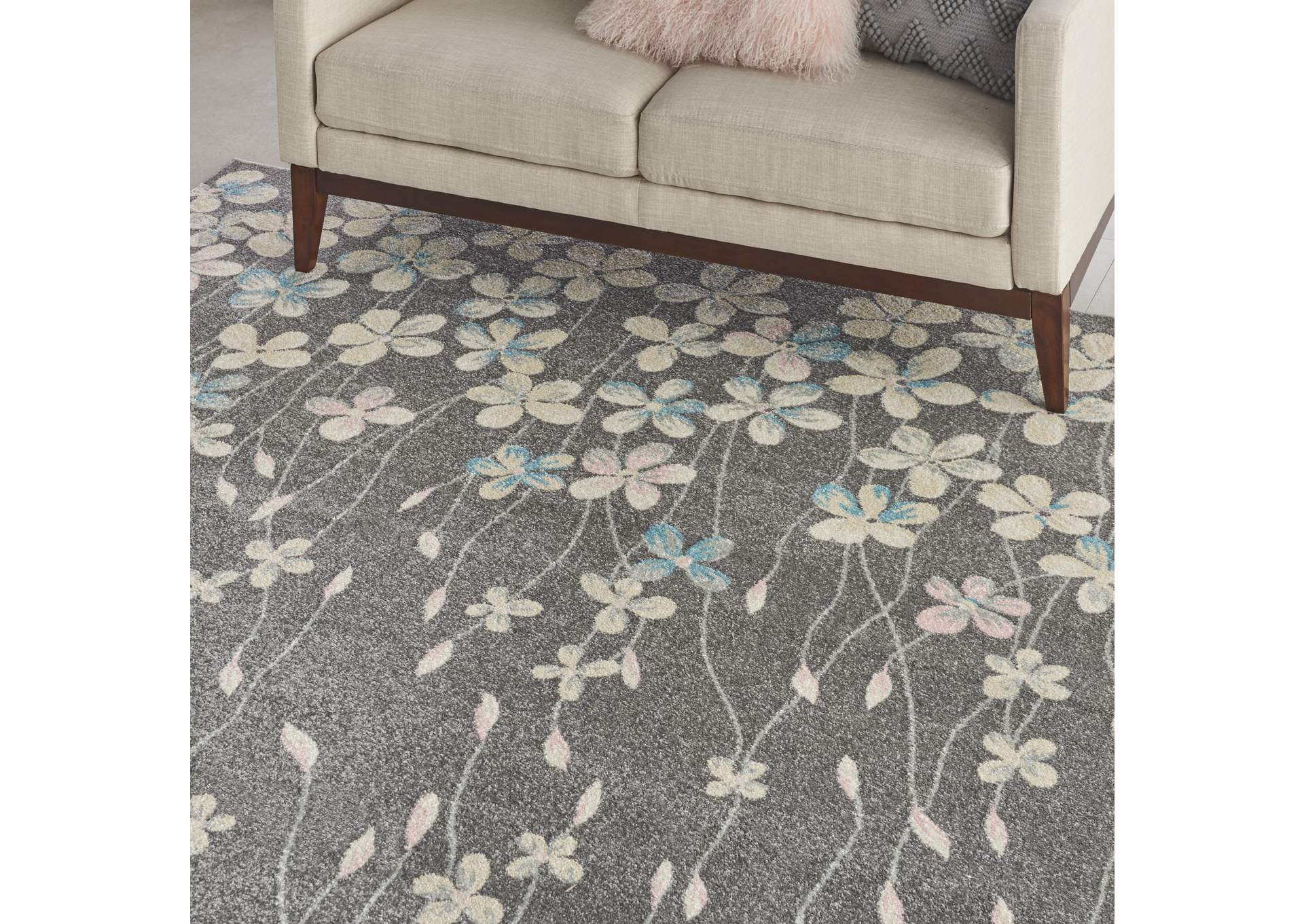 Nourison Tranquil TRA04 Grey 9'x12' Oversized Rug,Nourison