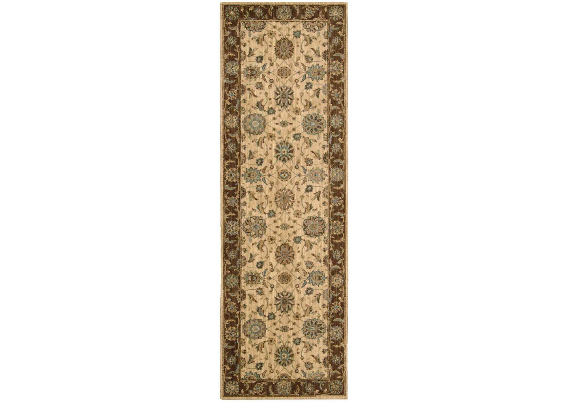 Nourison Living Treasures LI05 Beige 8' Runner Hallway Rug,Nourison