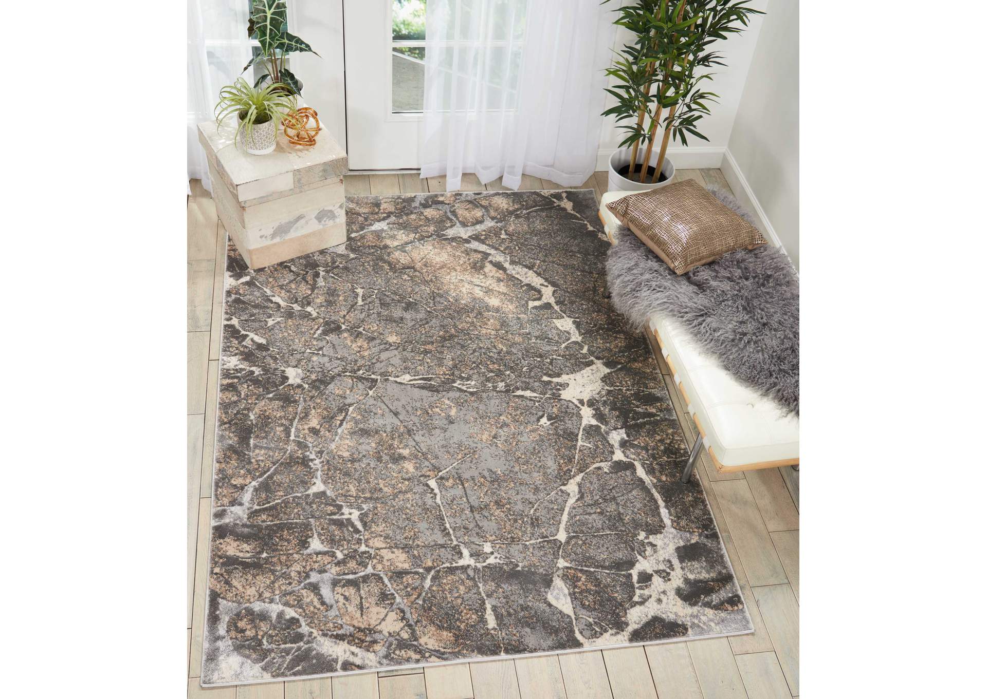 kathy ireland Home Heritage KI351 Grey 5'x7' Area Rug,Nourison