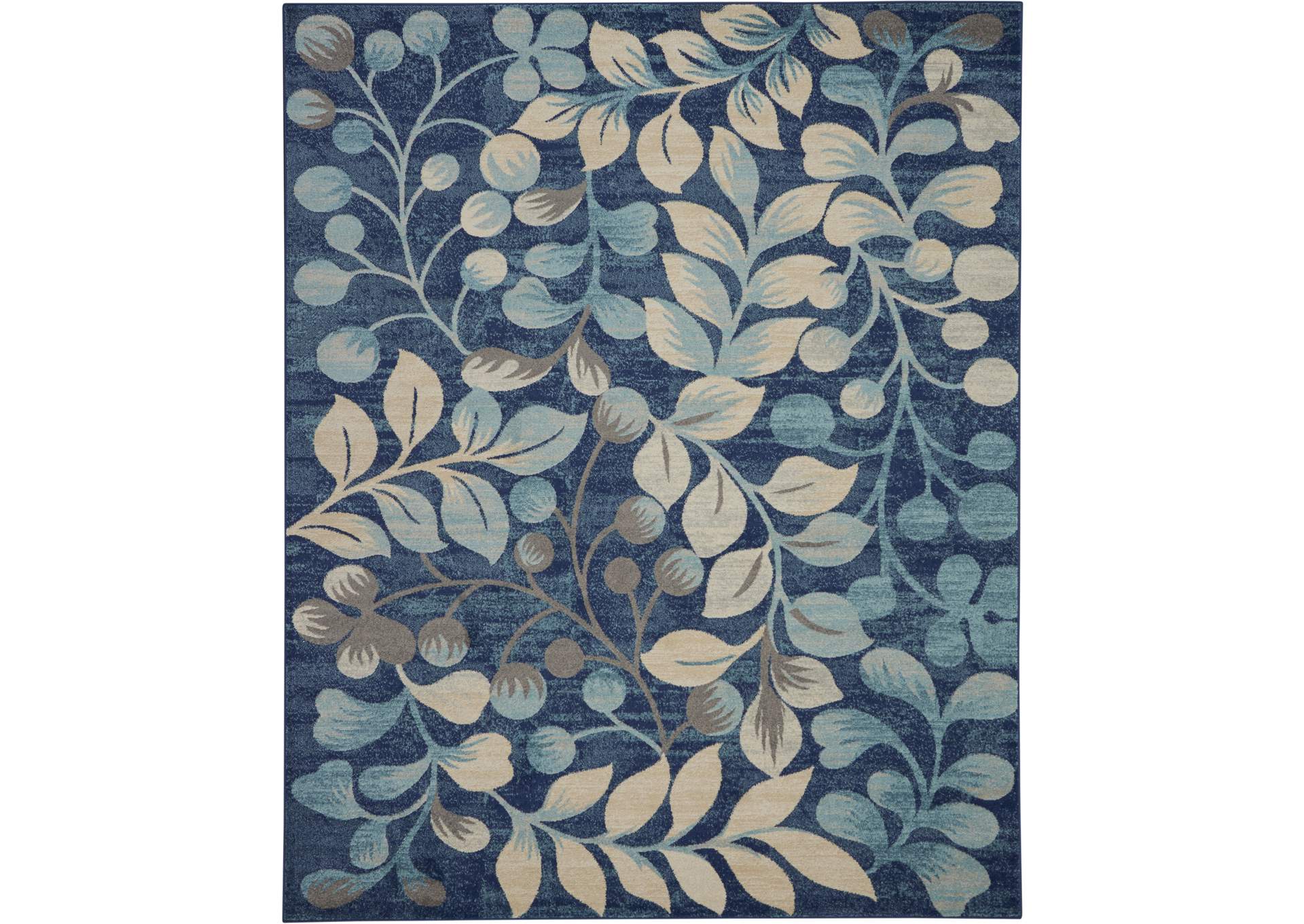 Nourison Tranquil TRA03 Navy Blue 8'x10' Large Rug,Nourison