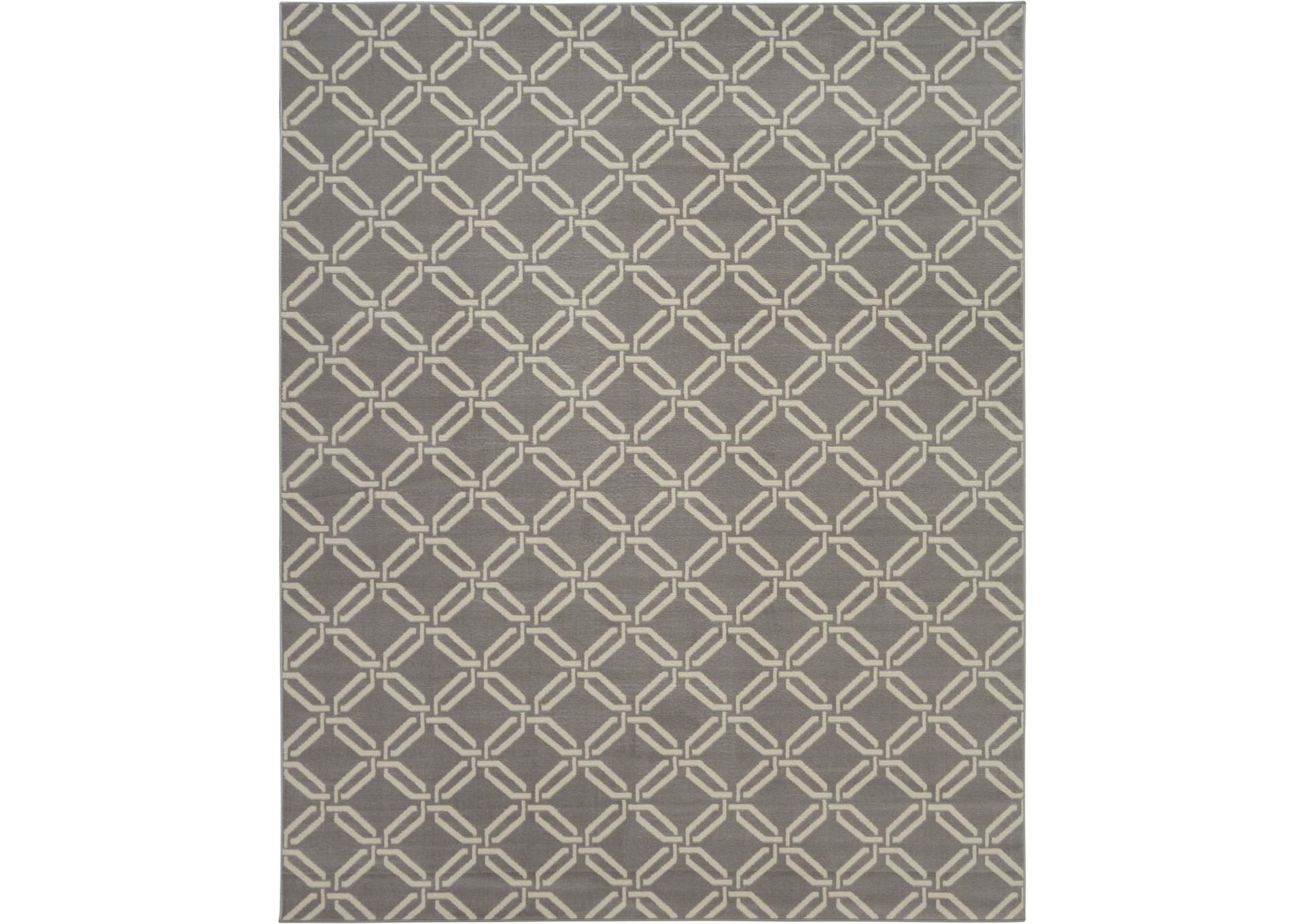 Nourison Jubilant JUB17 Grey 8'x10' Large Low-pile Rug,Nourison