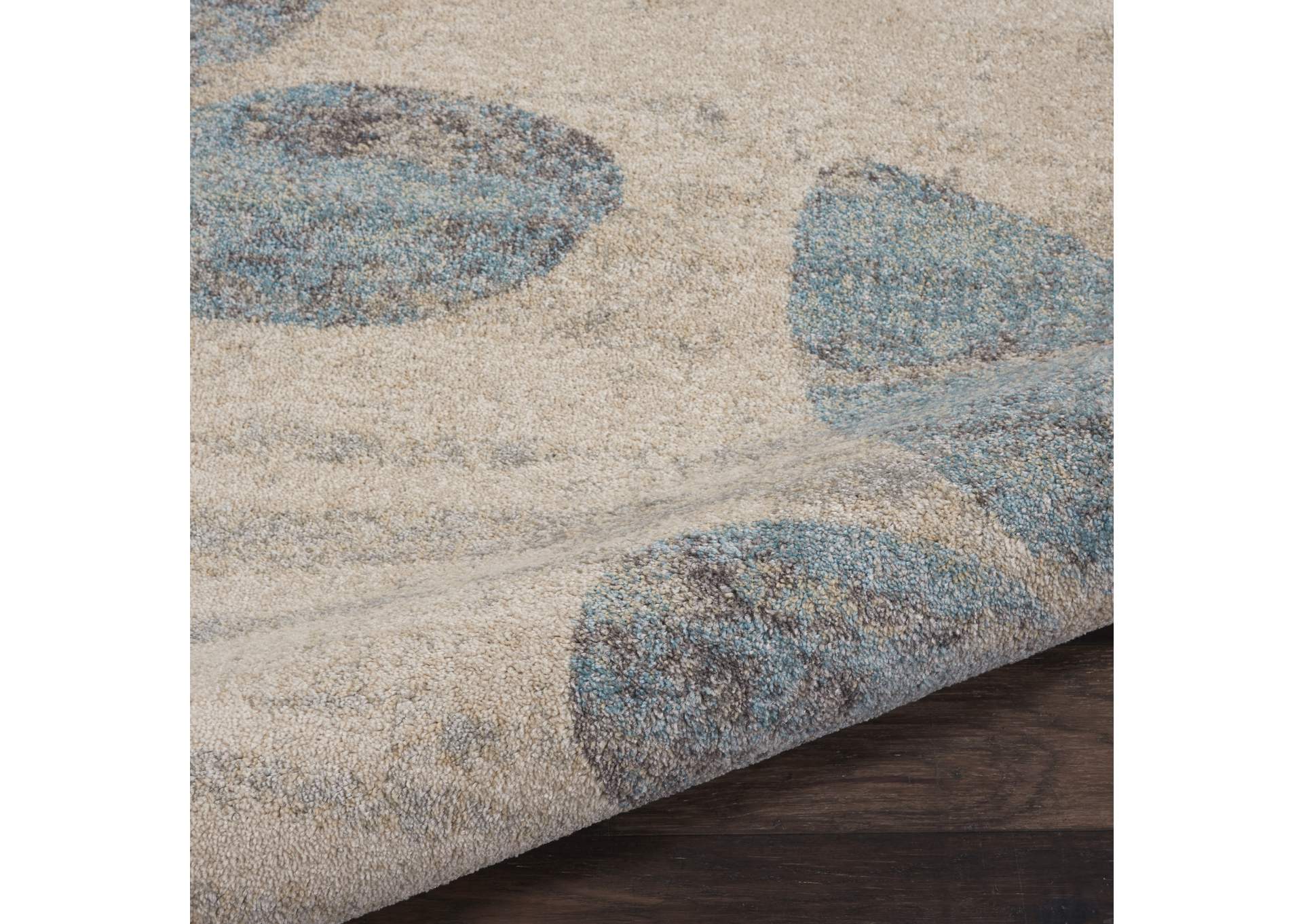 Nourison Tranquil 8' x 10' White and Blue Farmhouse Large Rug,Nourison