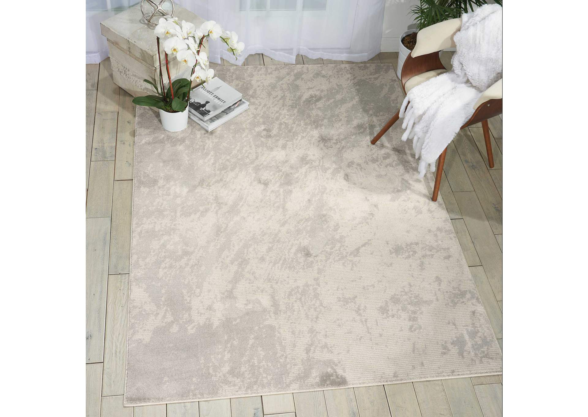 Nourison Maxell MAE12 Grey and White 4'x6' Area Rug,Nourison