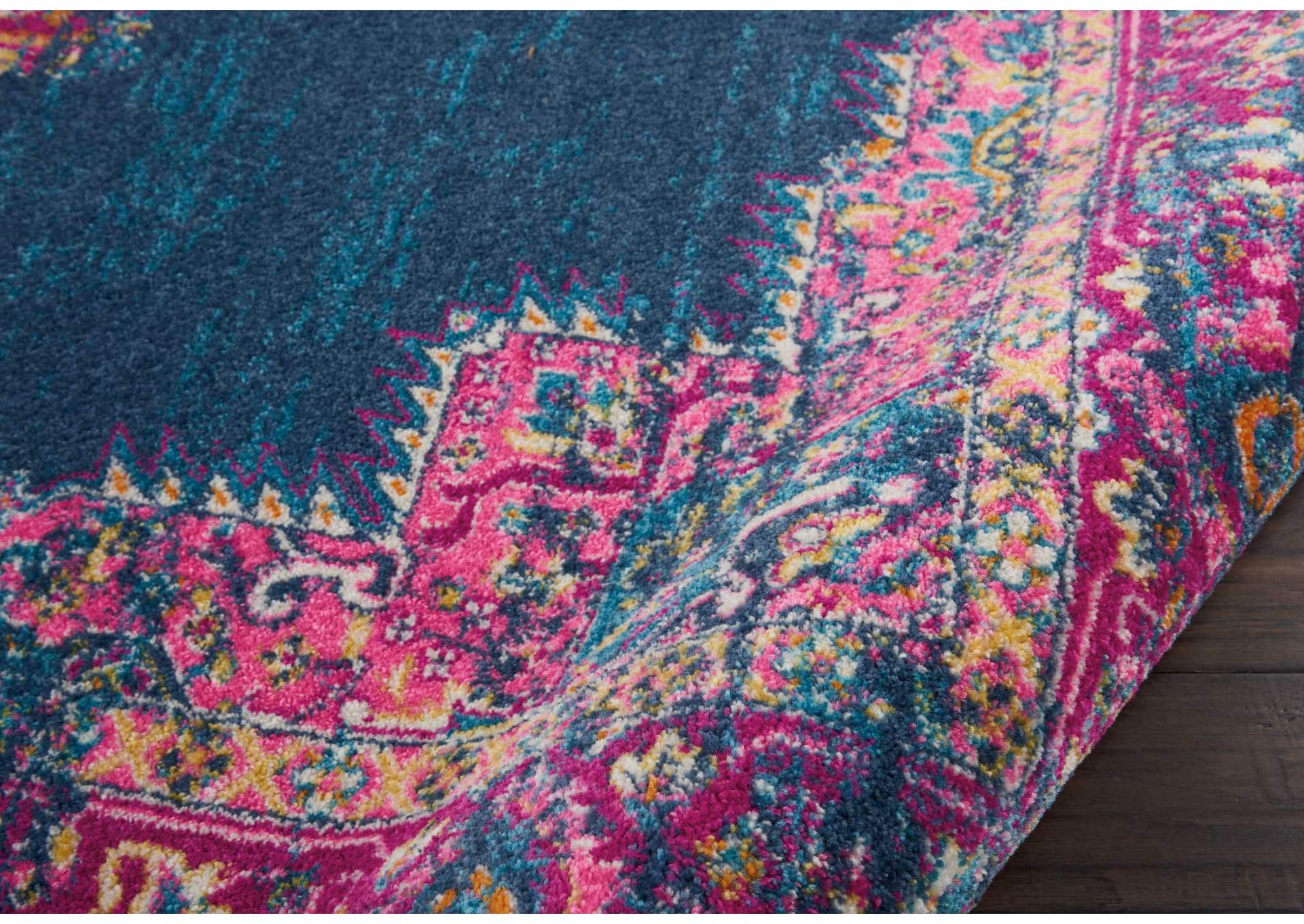 Nourison Passion PSN03 Blue and Pink 7'x10' Large Rug,Nourison