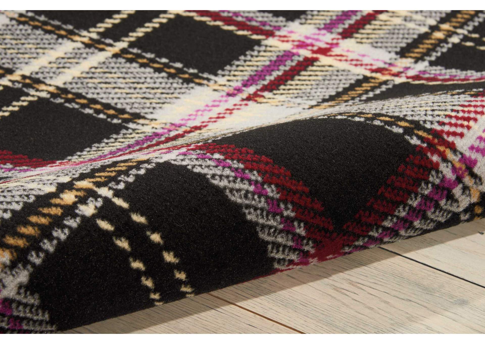 Nourison Grafix GRF03 Black and Red 5'x7' Area Rug,Nourison