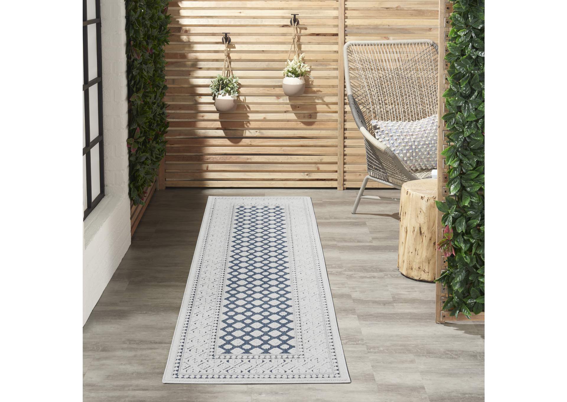 Nourison Key Largo 10' Runner Blue Area Rug,Nourison