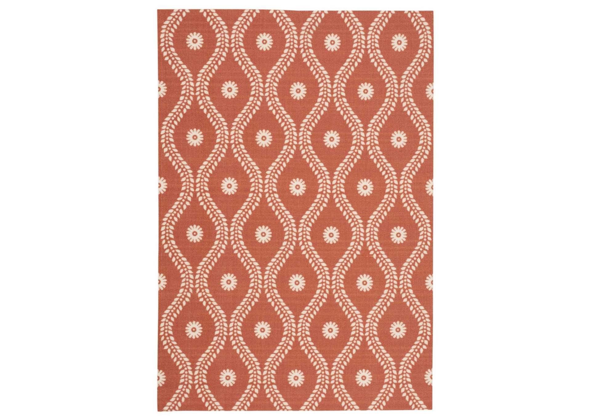 Nourison Home & Garden RS085 Red and Brown 4'x6' Area Rug,Nourison