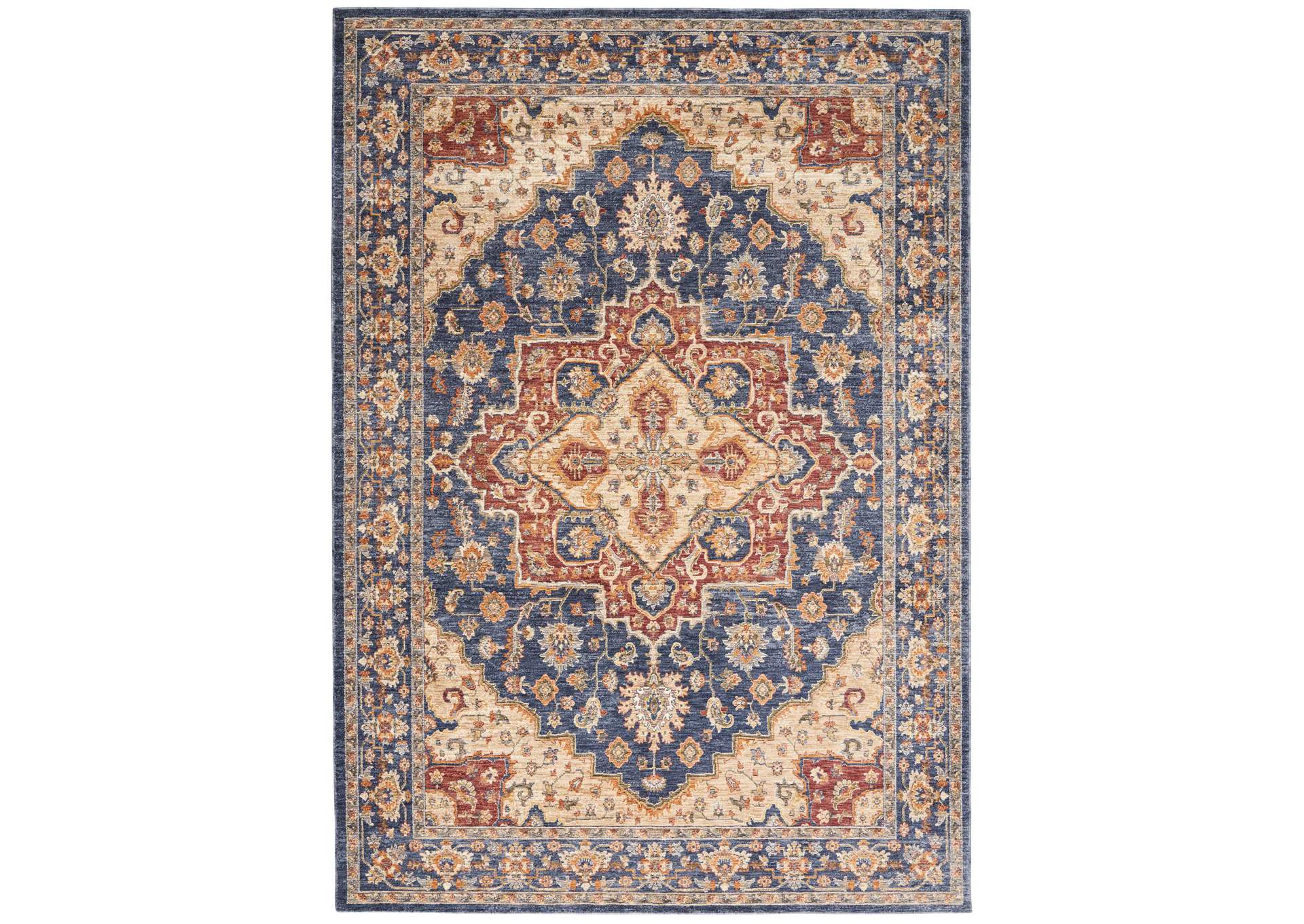 Nourison Lagos LAG01 Blue Multicolor 5'x8' Area Rug,Nourison