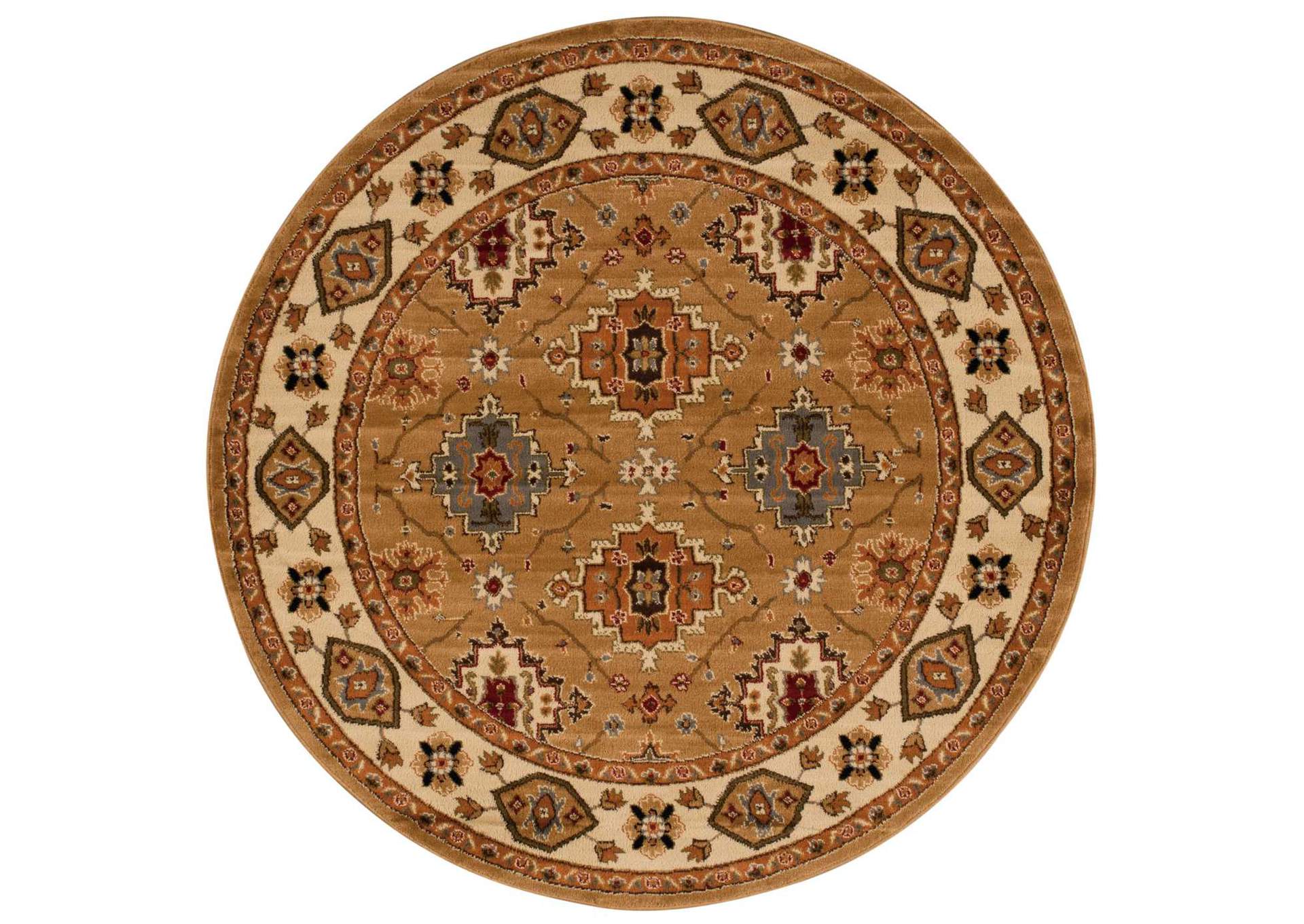 Nourison Paramount PAR18 Yellow 5' Round Area Rug,Nourison