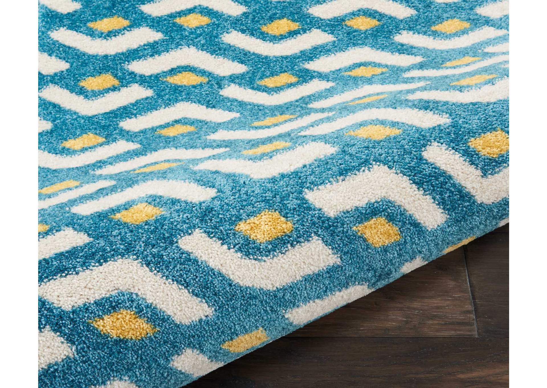Nourison Harper 2' X 4' Blue Retro Area Rug,Nourison