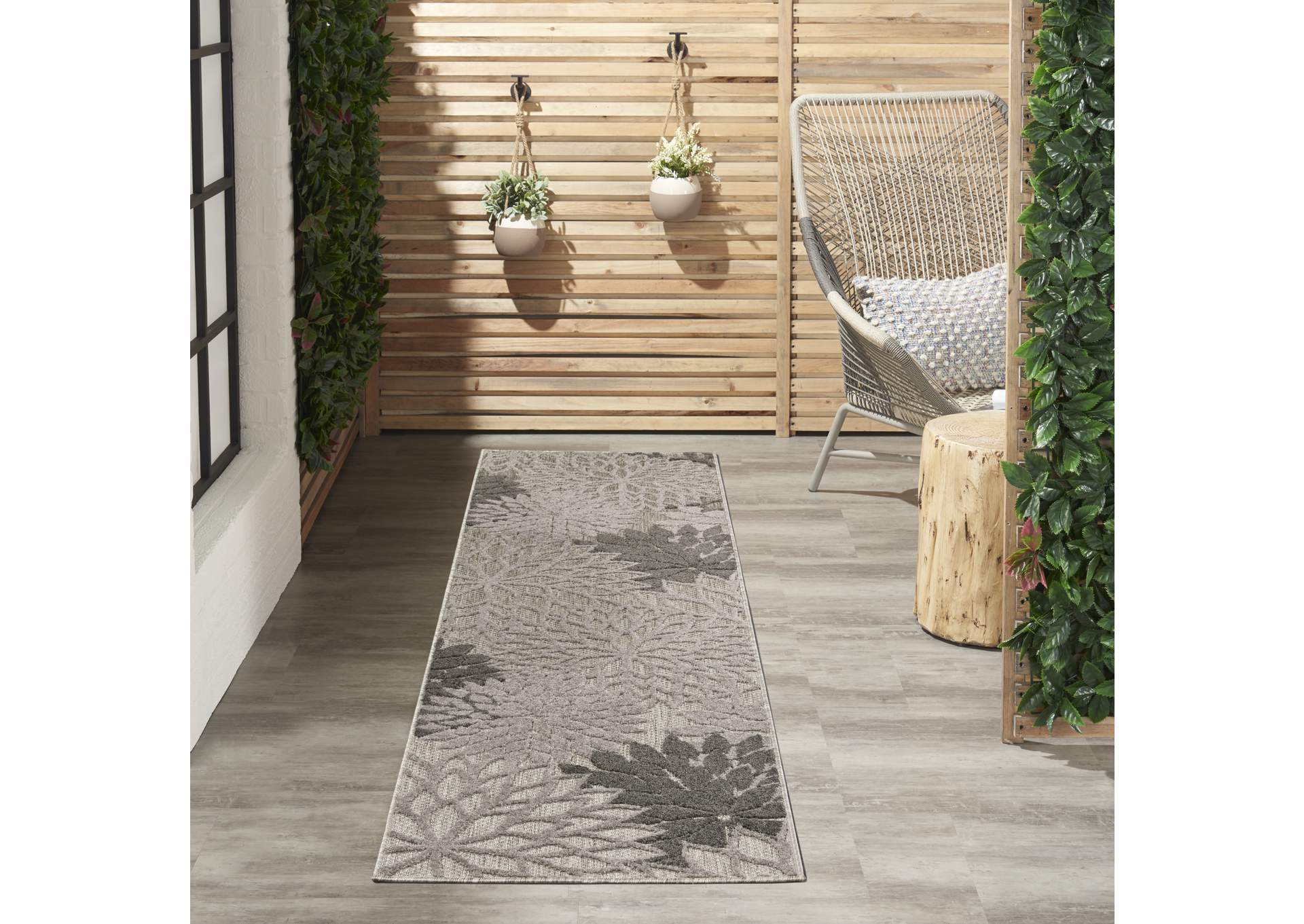 Nourison Aloha 2'x8' Silver Grey Area Rug,Nourison